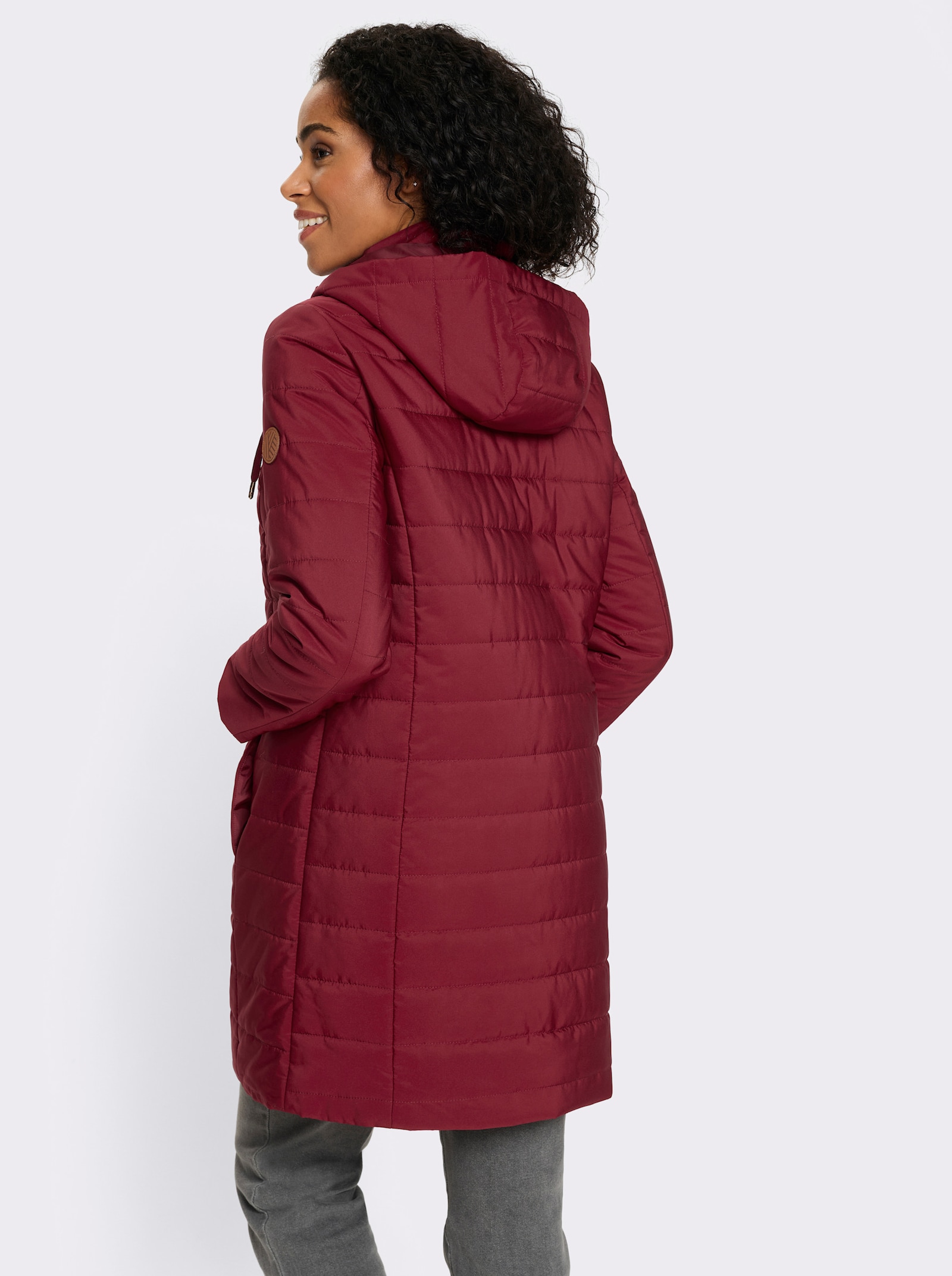 Longjacke in 2-in-1-Optik - dunkelrot