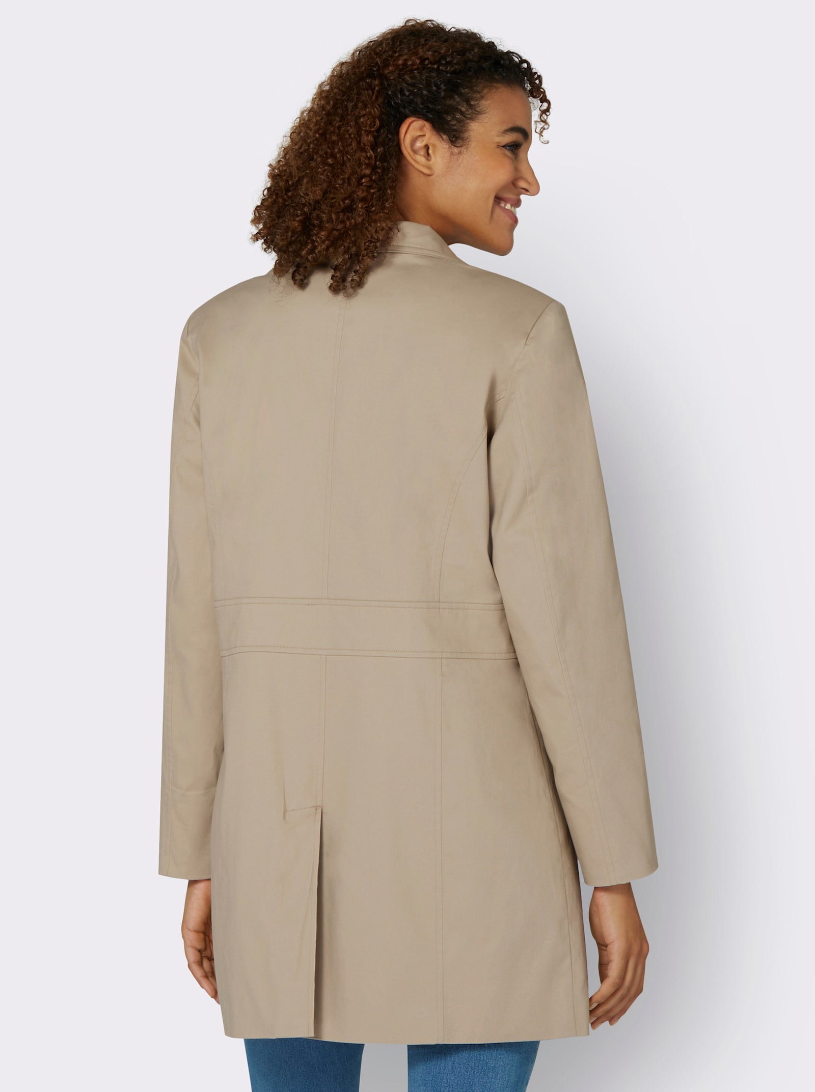 Jacke mit variablem Kragen - beige