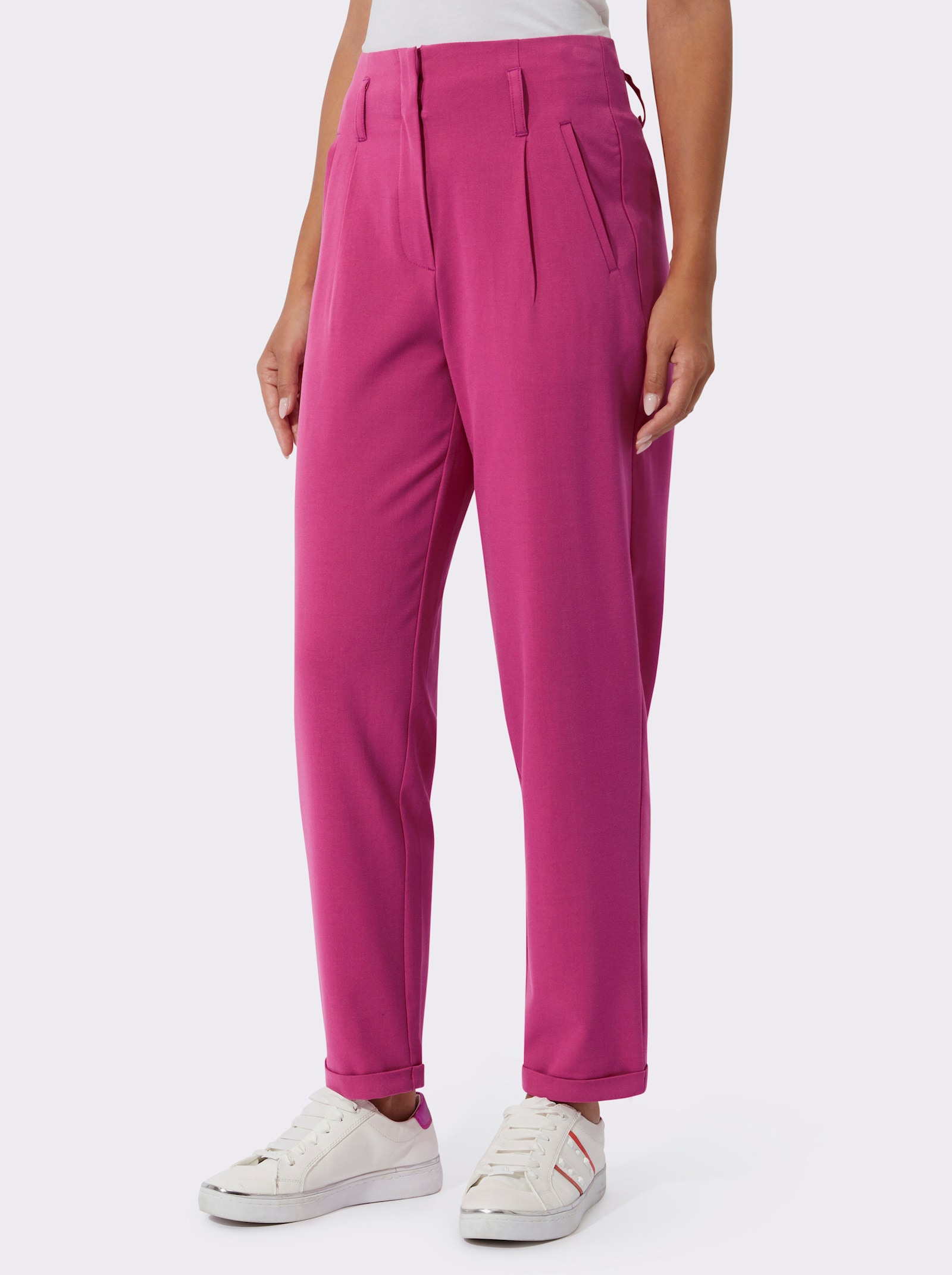 Anzughose mit hoher Taille - fuchsia