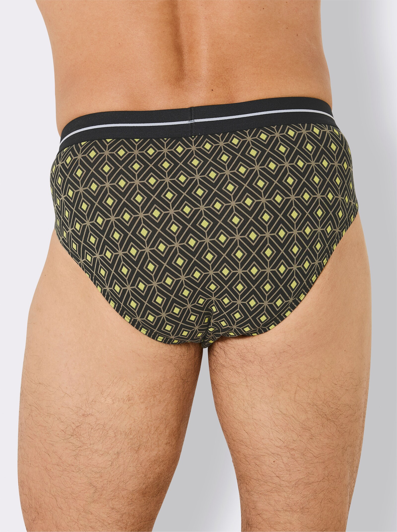 wäschepur men Slip - schwarz-khaki-bedruckt + schwarz + khaki