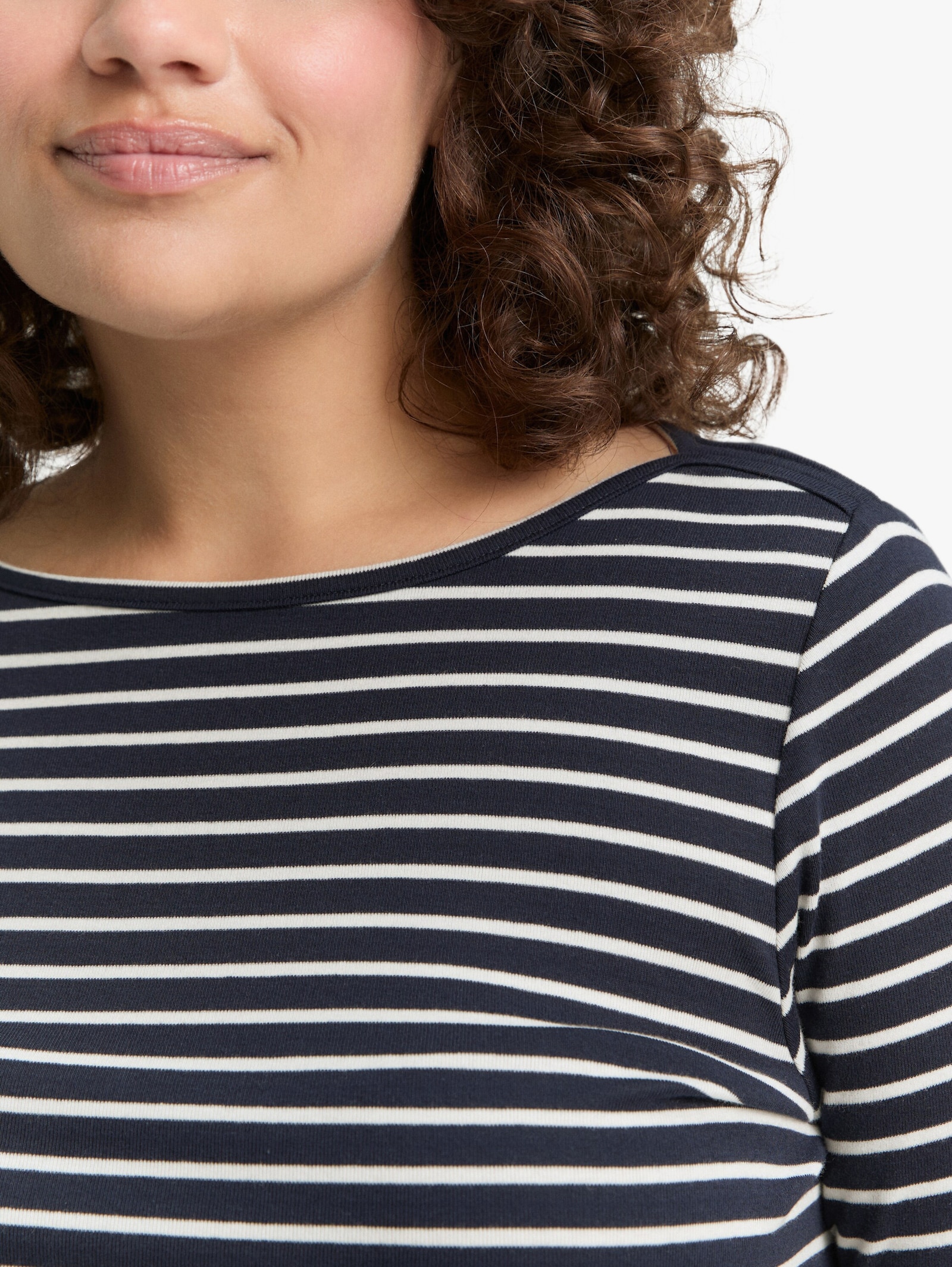 Langarmshirt - navy offwhite tee stripe