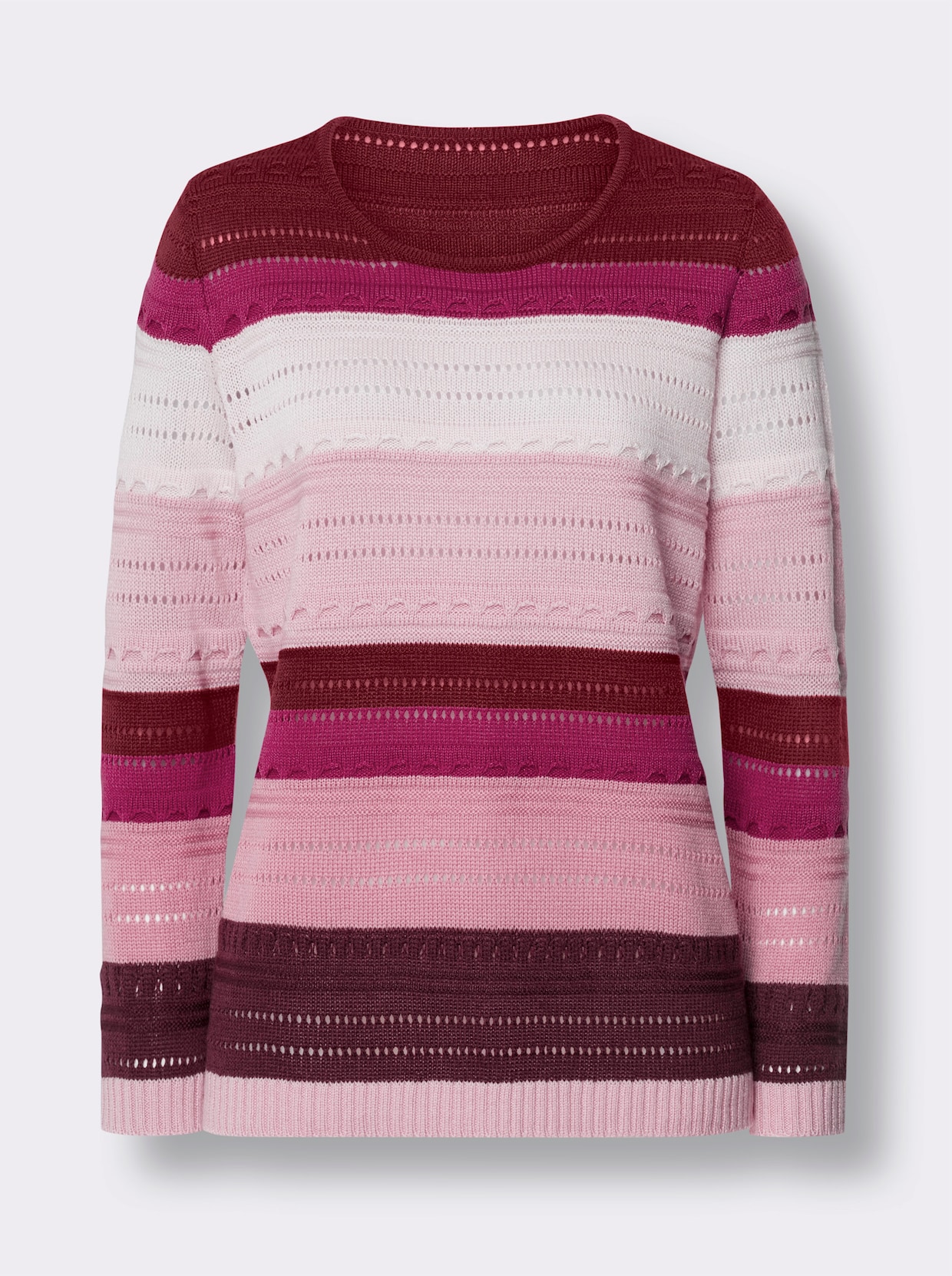 Långärmad tröja - rosé-malva-mönstrad