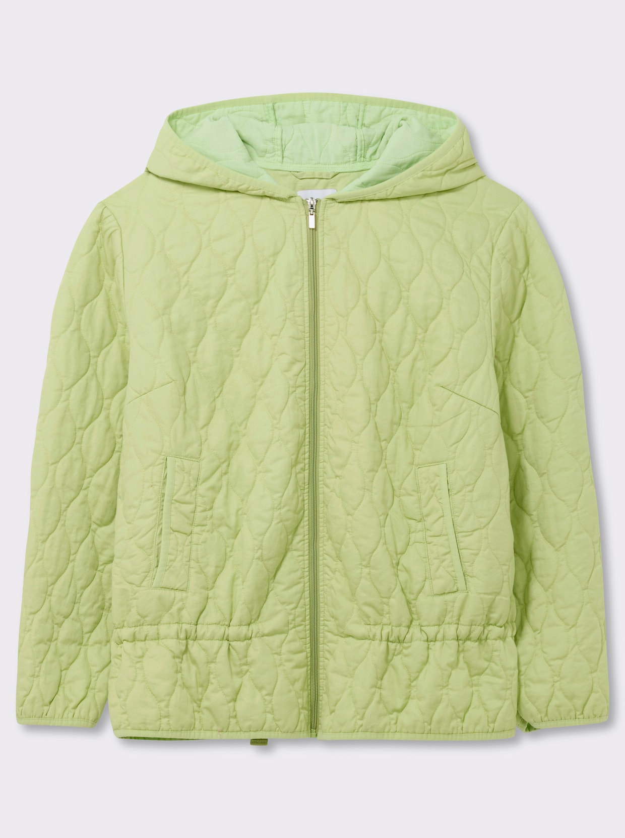sheego Steppjacke mit Kapuze und Kordelzug - pistazie