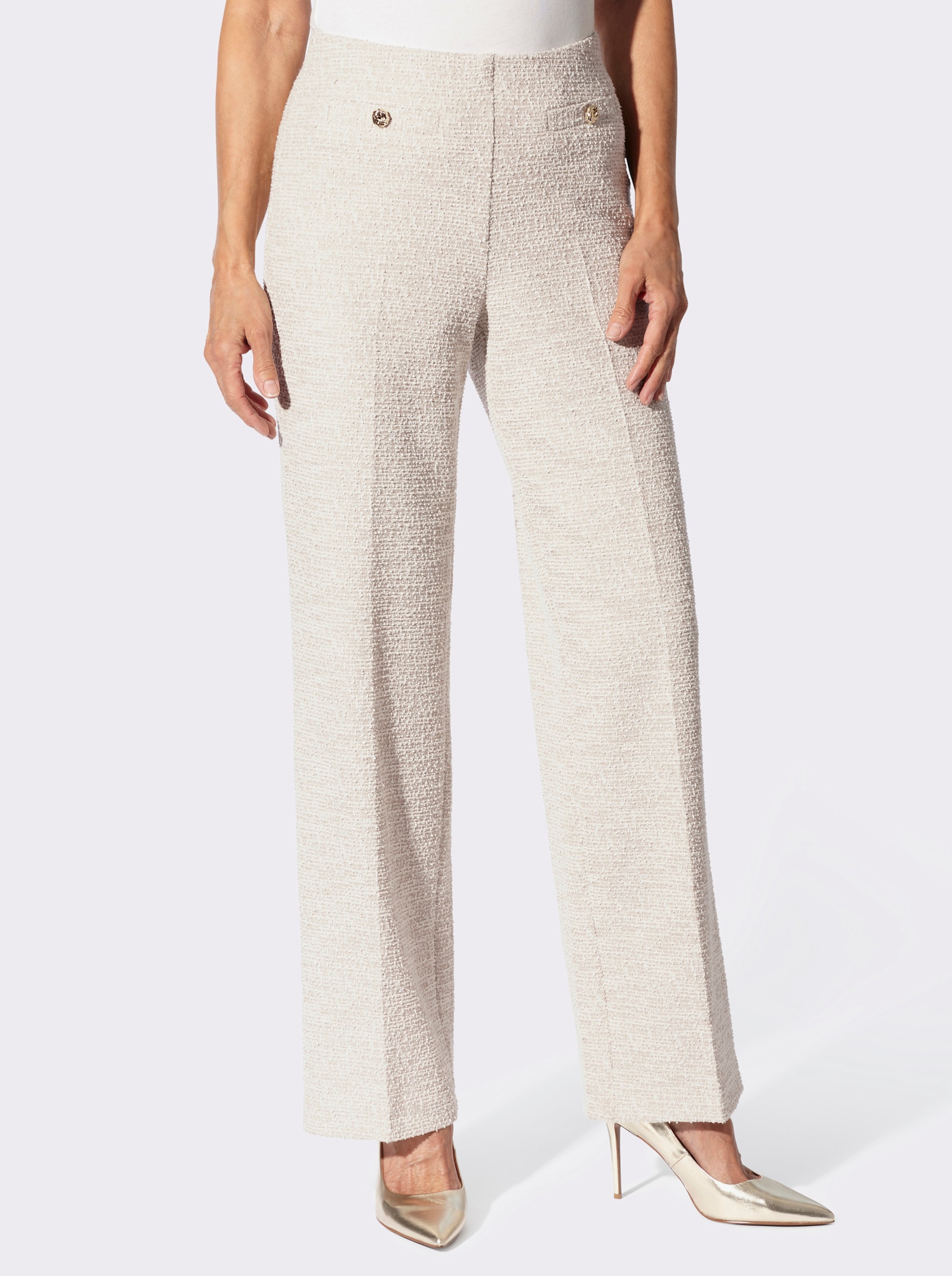 Marlene-Hose in Bouclé-Qualität - sand