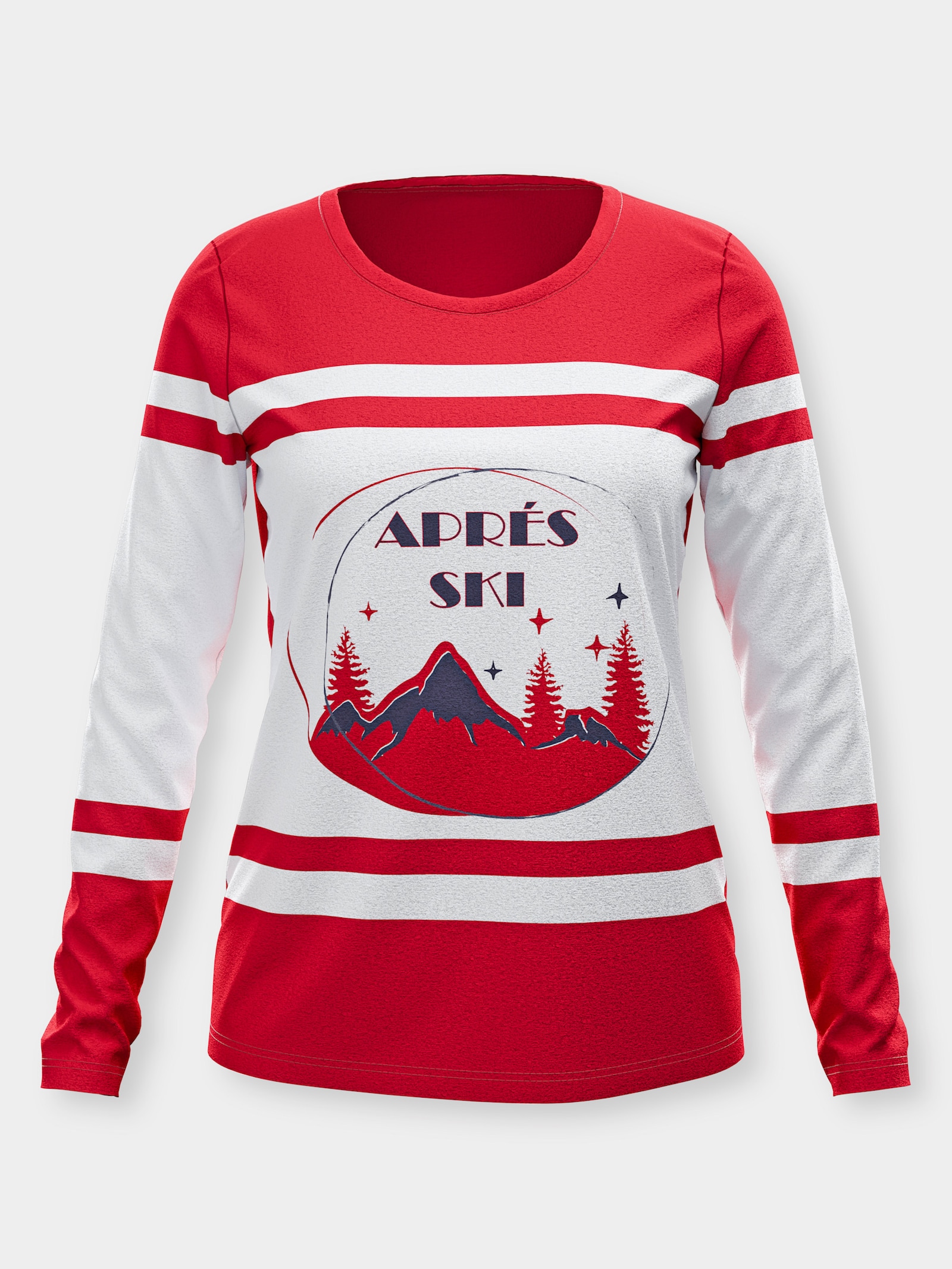 heine Langarmshirt mit Print-Motiv - rot-bedruckt