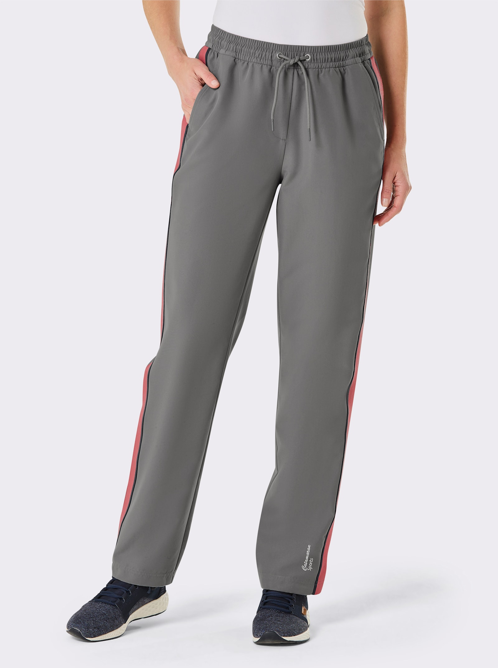 Catamaran Sports Funktionshose mit Kontraststreifen - grau-grapefruit