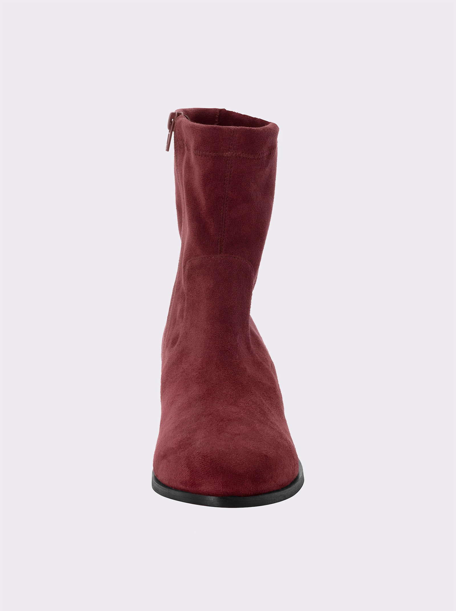 sheego Stiefelette in Wildleder-Optik - bordeaux