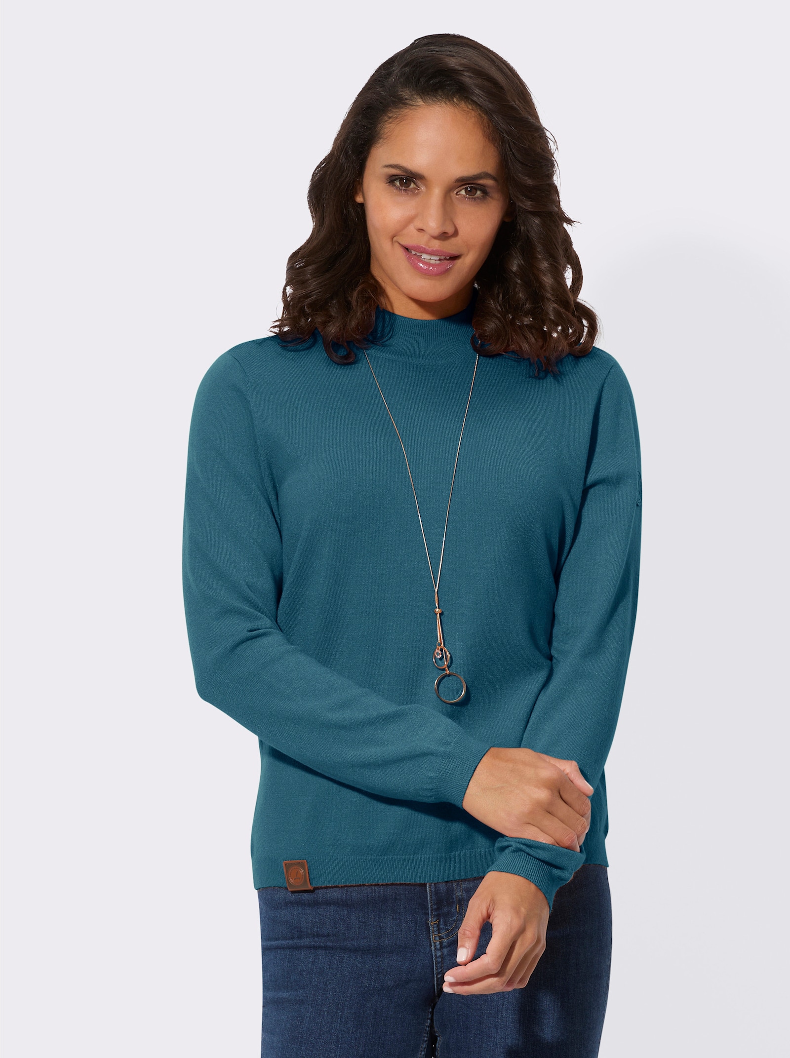 Stehkragenpullover aus Viskose-Qualität - topas