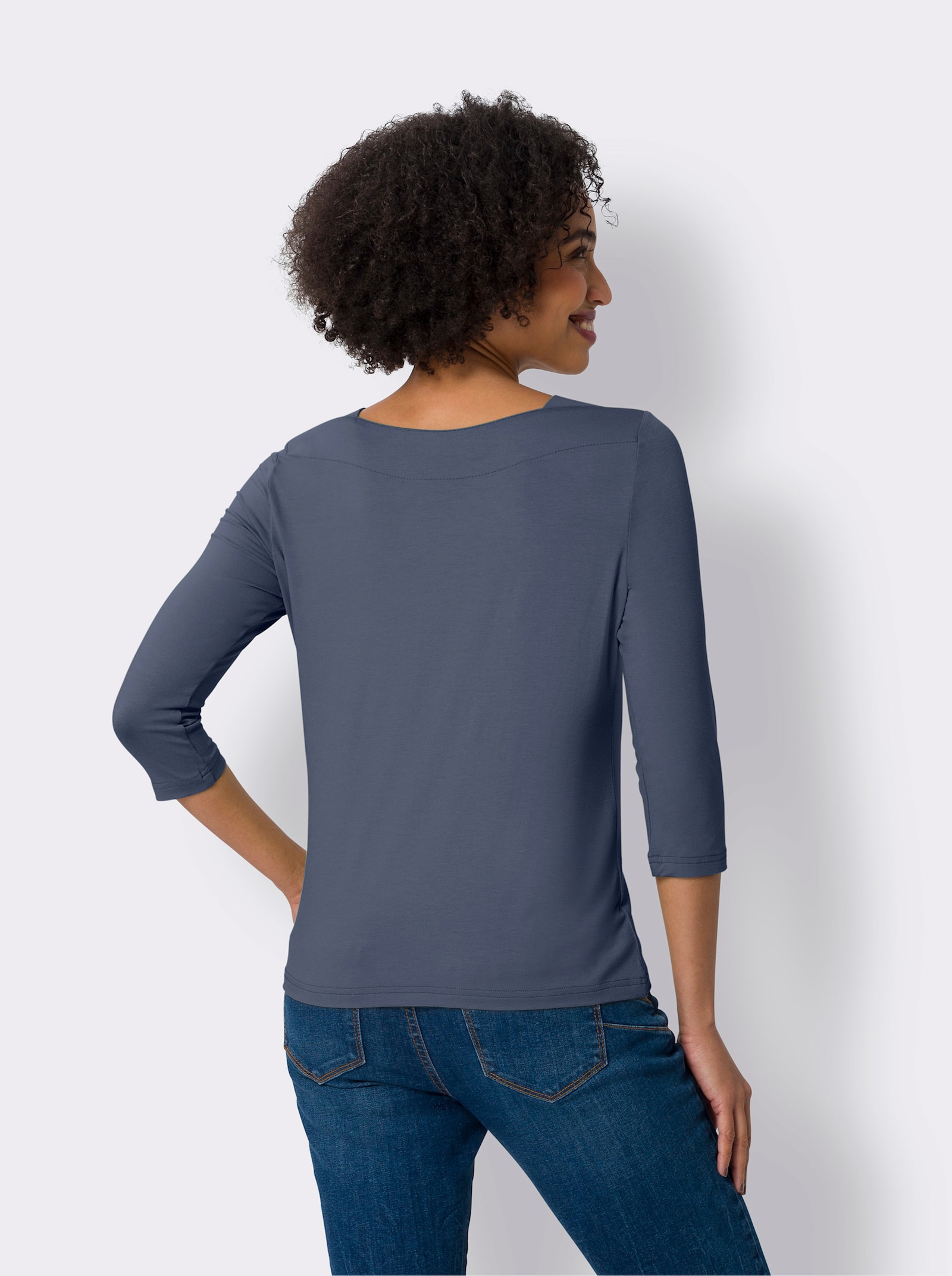 heine 3/4-Arm-Shirt mit U-Boot-Ausschnitt - rauchblau