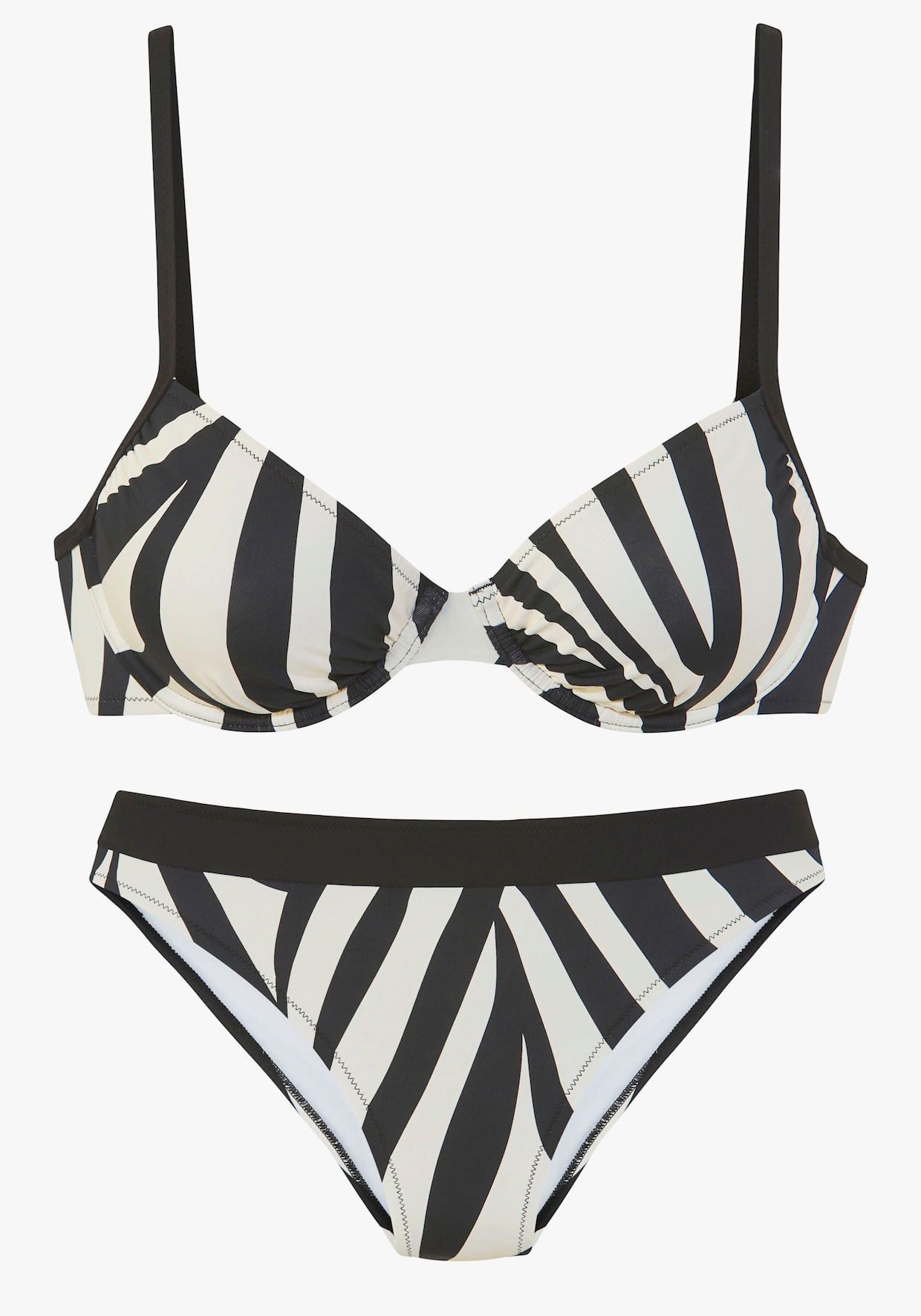 Maillot de bain à armatures - noir-crème