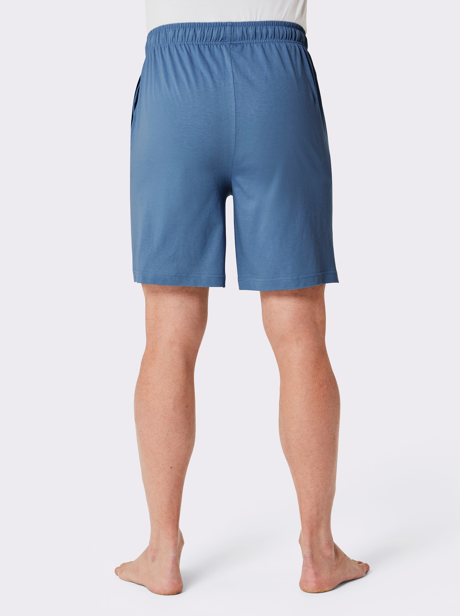 wäschepur men Broek kort - grijs gemêleerd + middenblauw