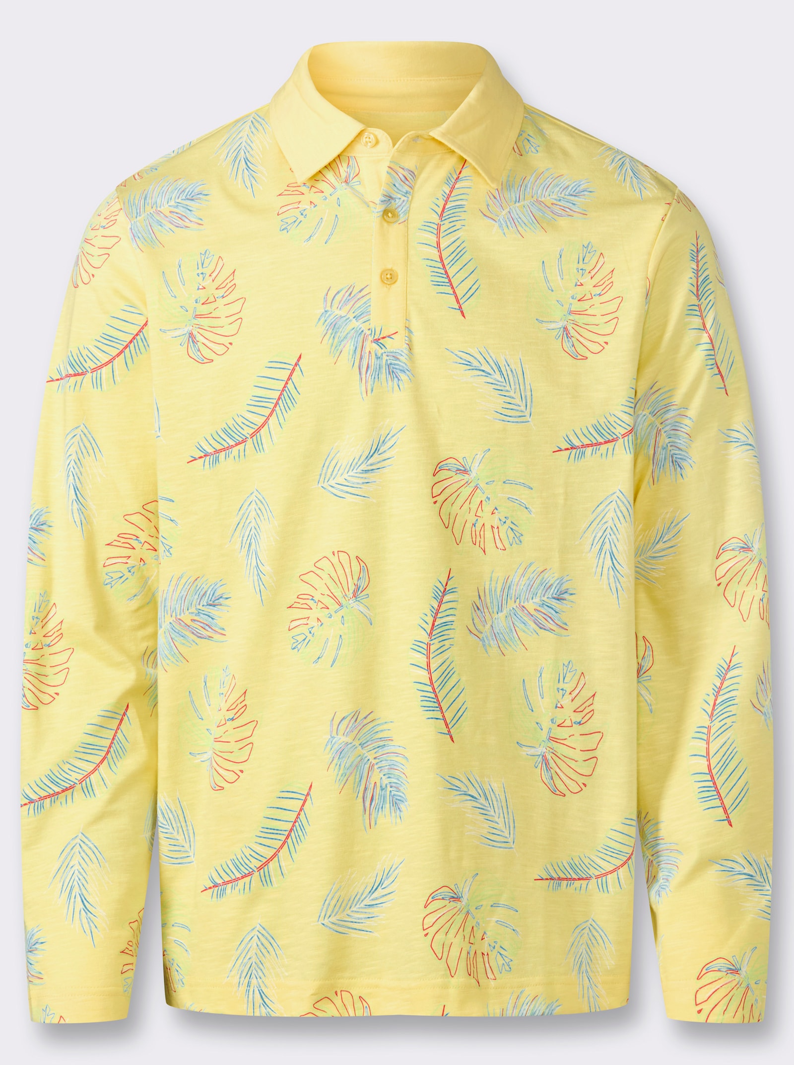Marco Donati Langarmshirt aus Flammgarn - zitrone-bedruckt