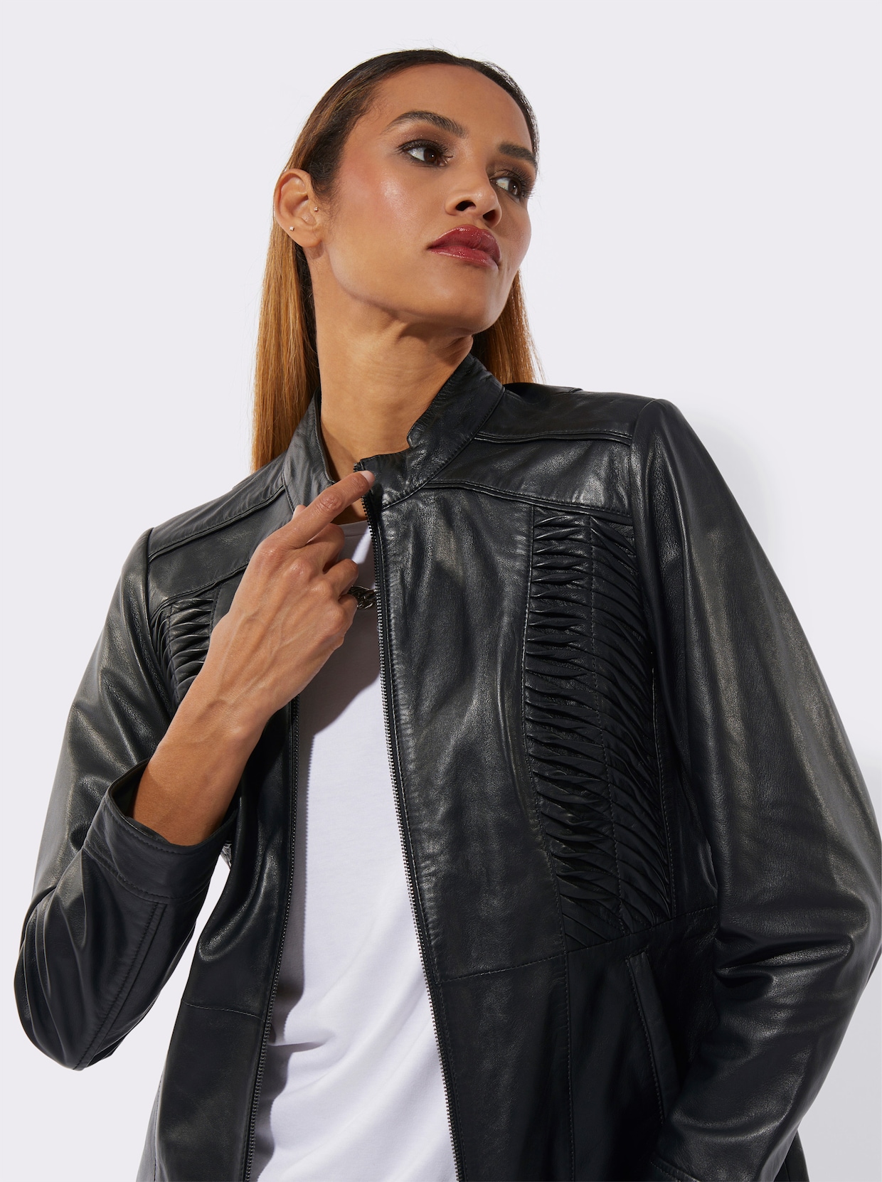 Mainpol Lederblazer - schwarz
