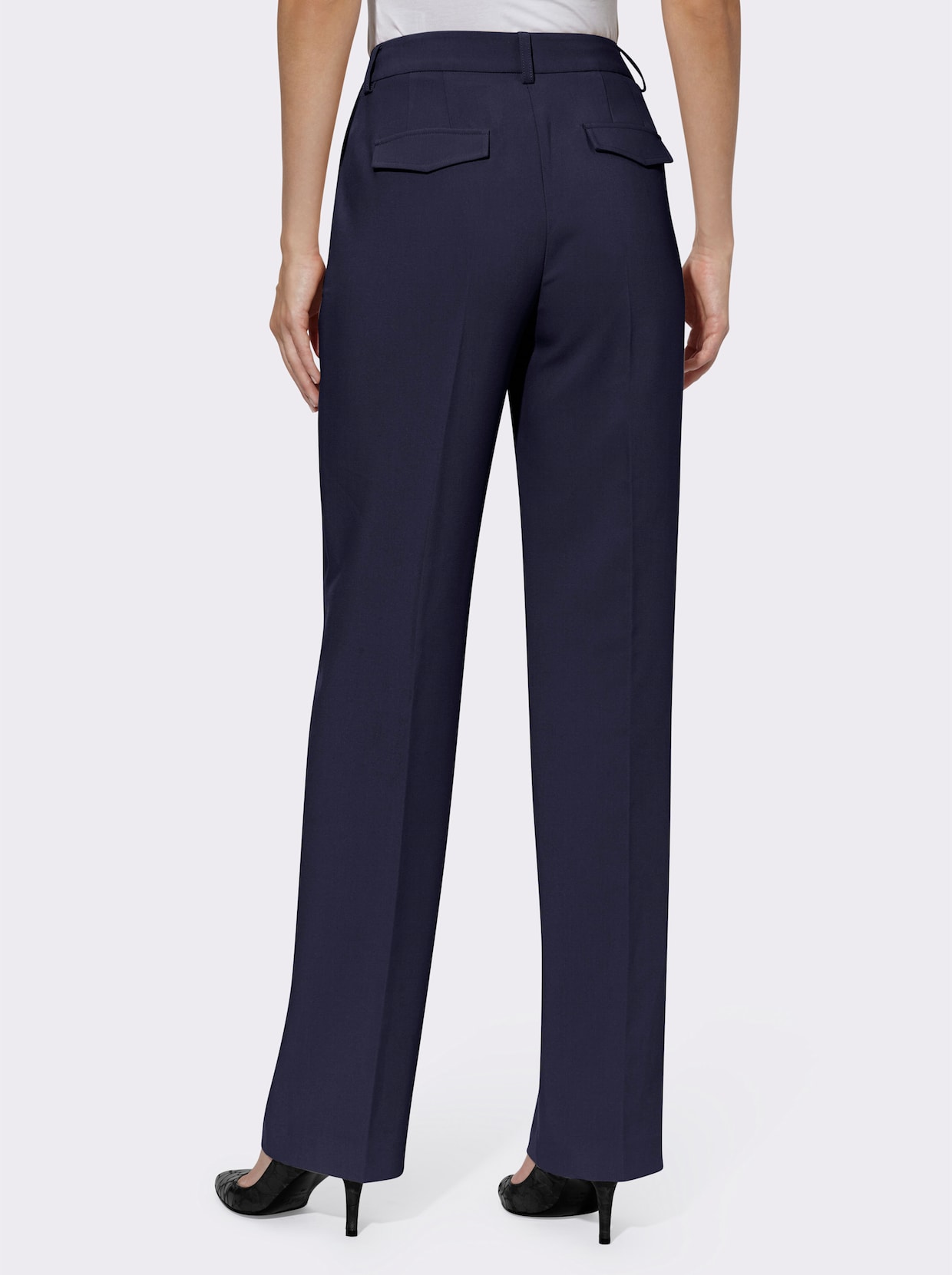 heine Broek met persplooien - marine