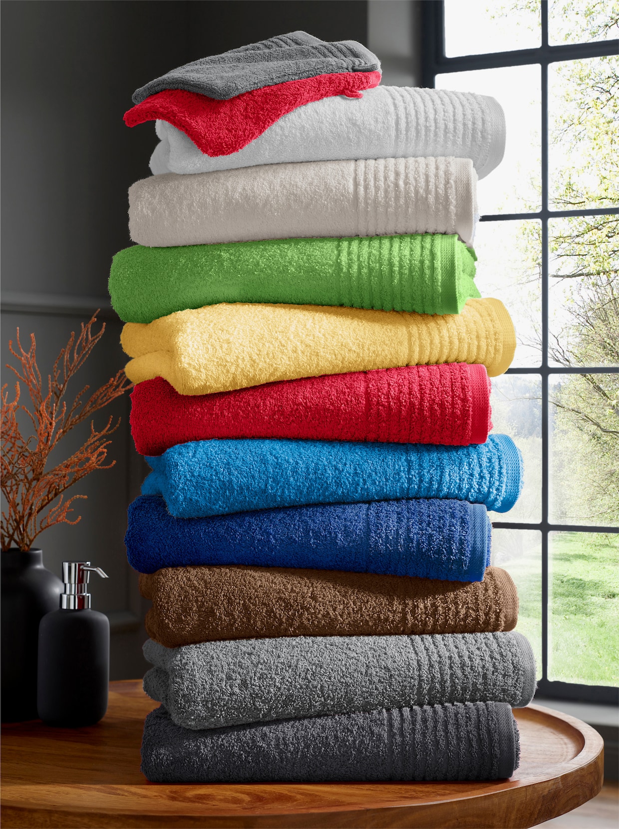 Ross Handtuch mit Hoch-Tief-Struktur - grau