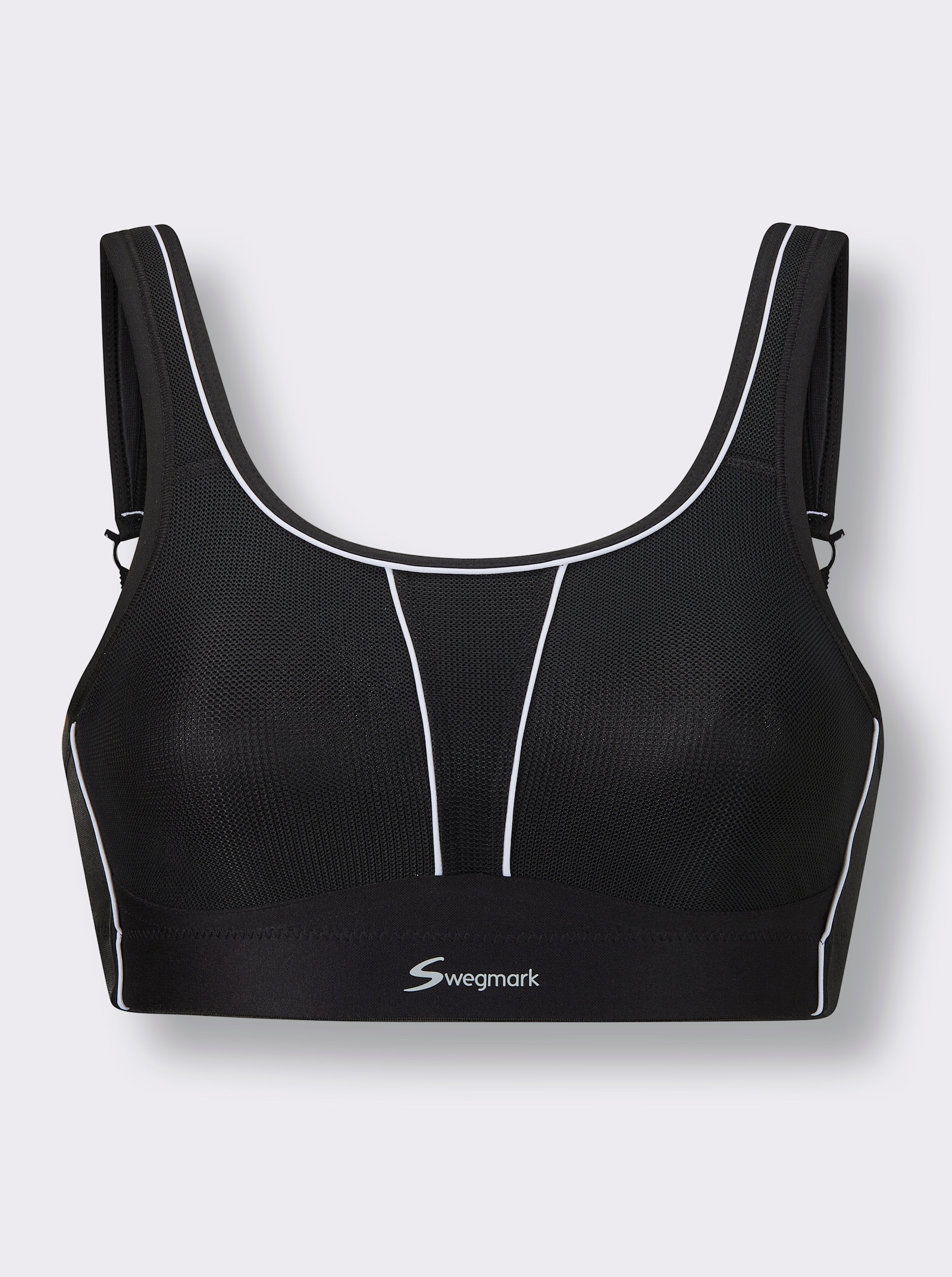 Swegmark Sport-BH ohne Bügel mit Ringerrücken-Funktion - schwarz
