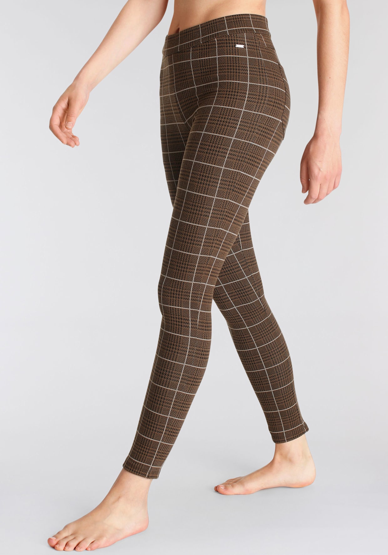 LASCANA Leggings - beige braun kariert