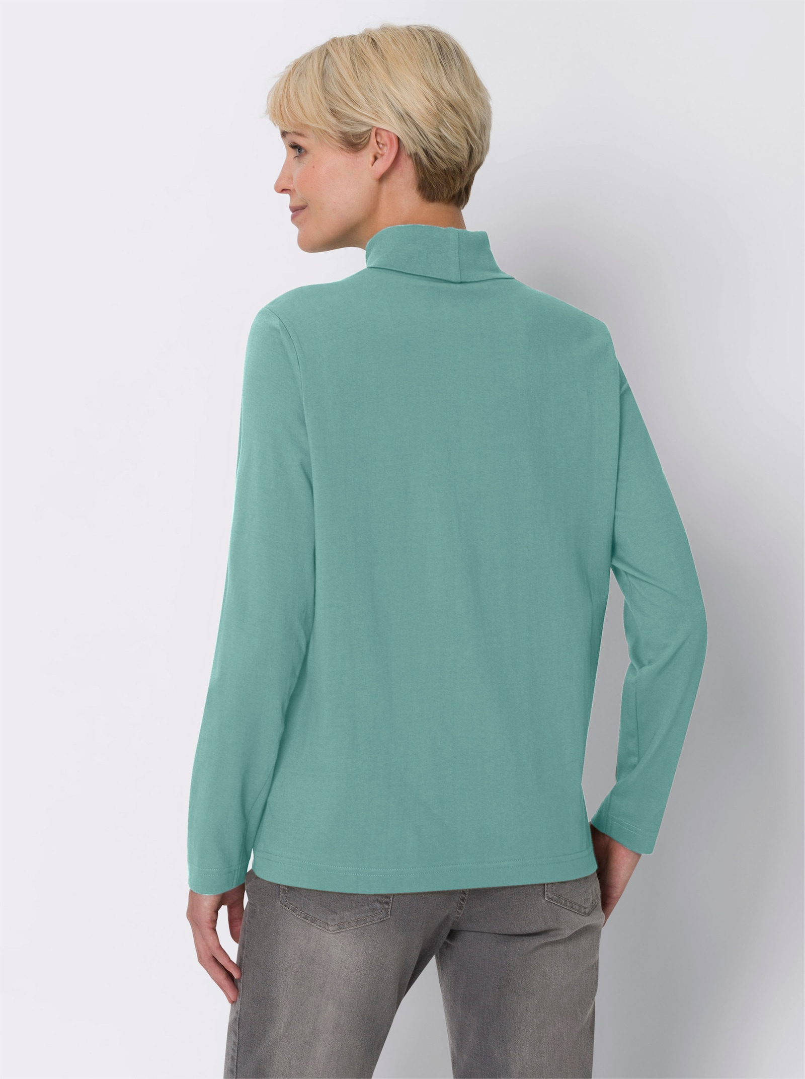 Rollkragenshirt mit langen Ärmeln - salbei