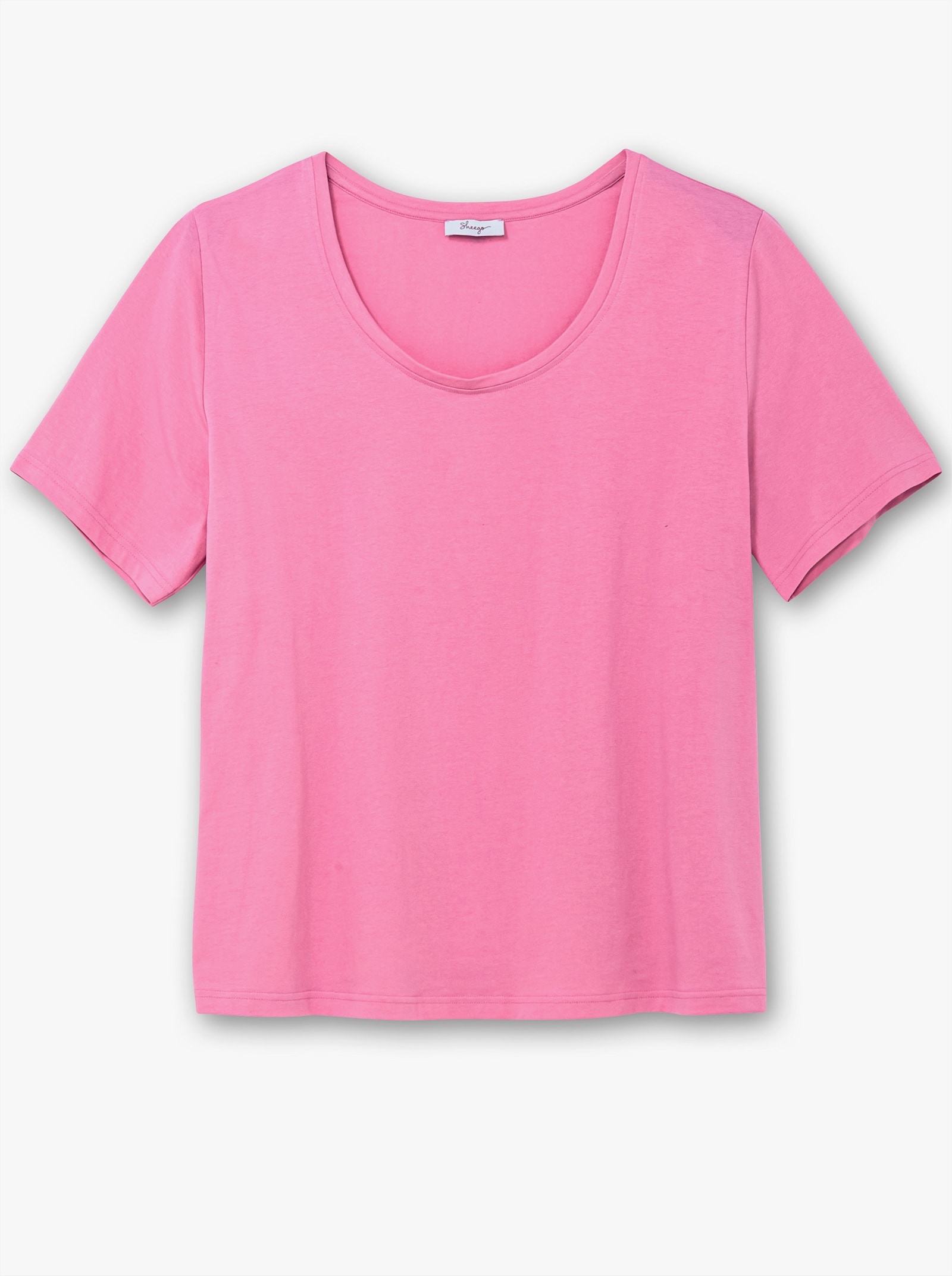 sheego Rundhalsshirt leicht tailliert, aus Jersey - blumiges pink