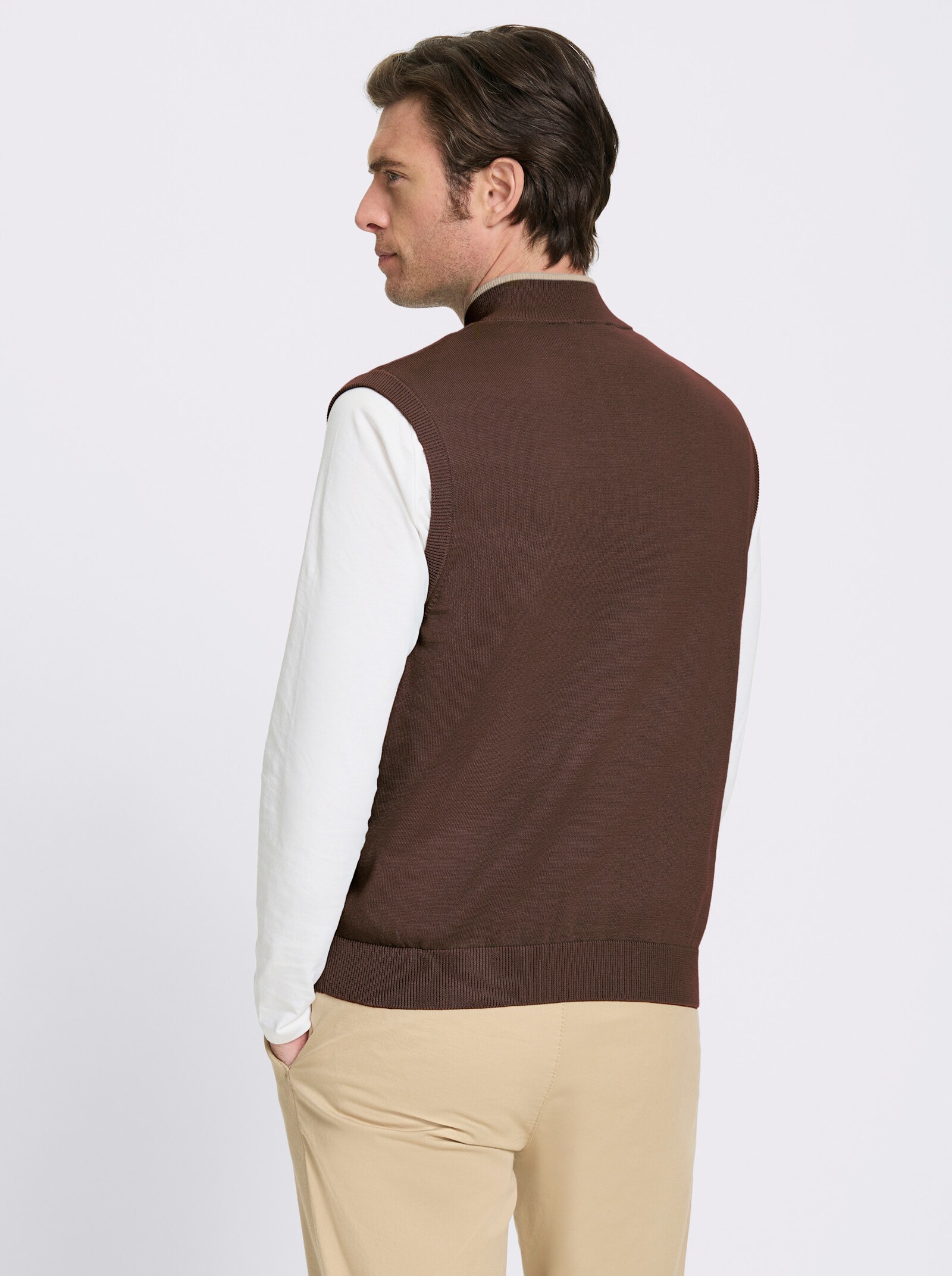 Catamaran Pullunder mit Stehkragen und Reißverschluss - schoko