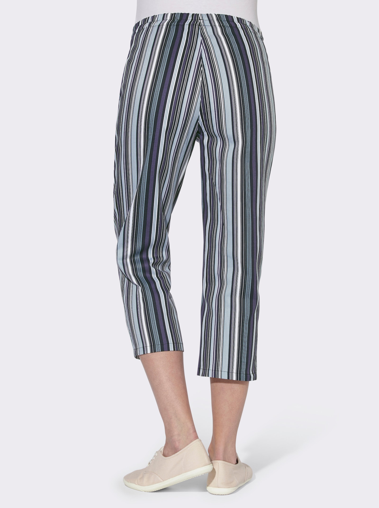 Capribroek van puur katoen - zwart gestreept