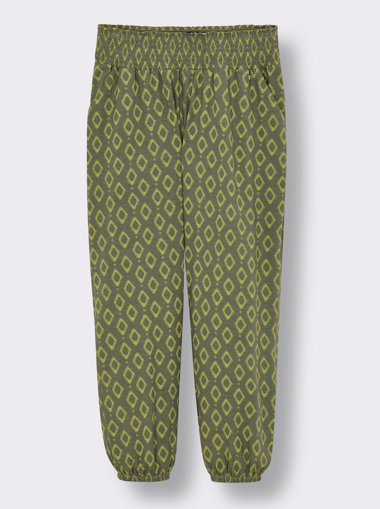 sheego Jogg Pants mit Alloverdruck - khaki-gemustert
