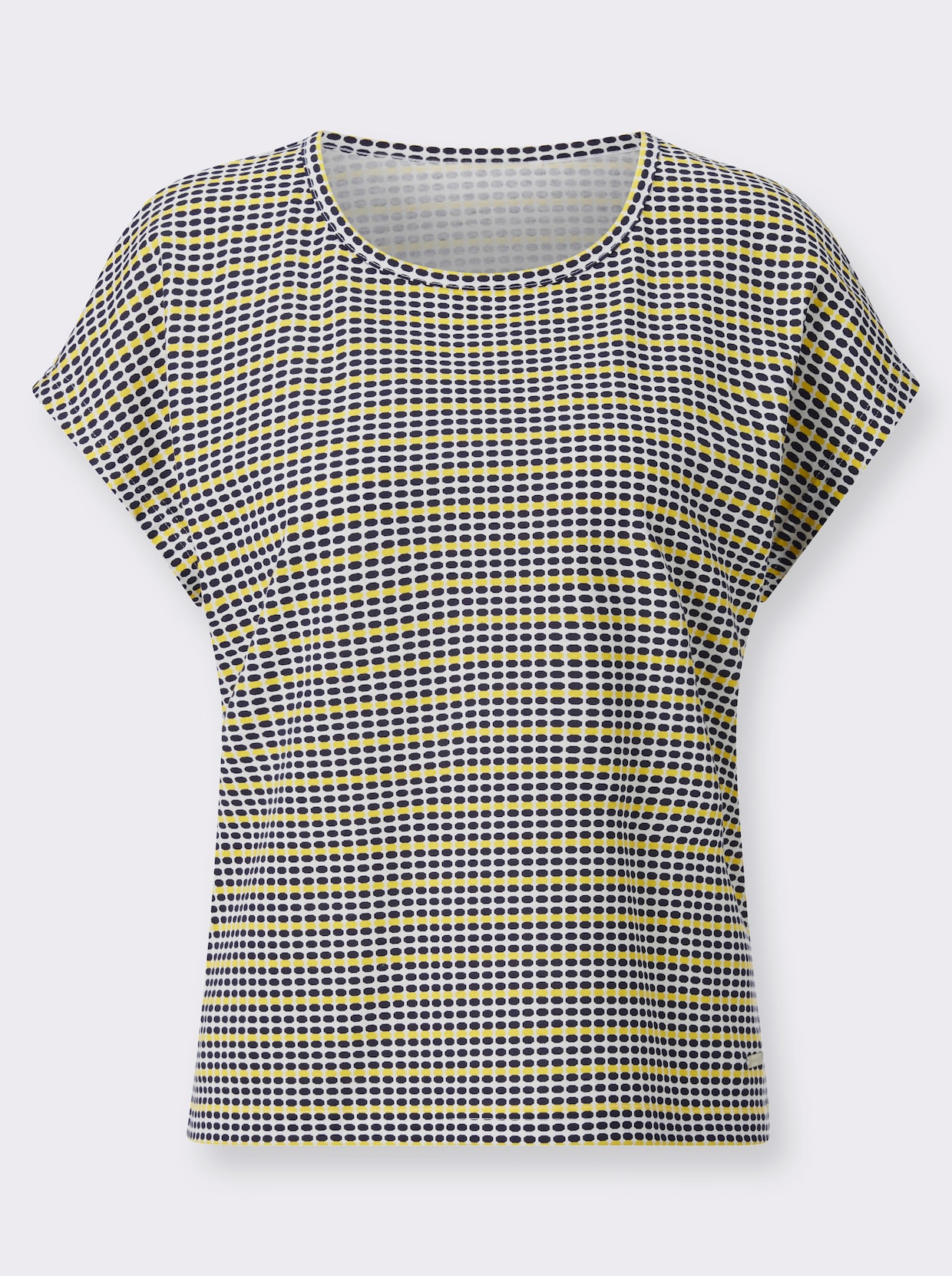 Print-Shirt - marine-sonnengelb-geringelt