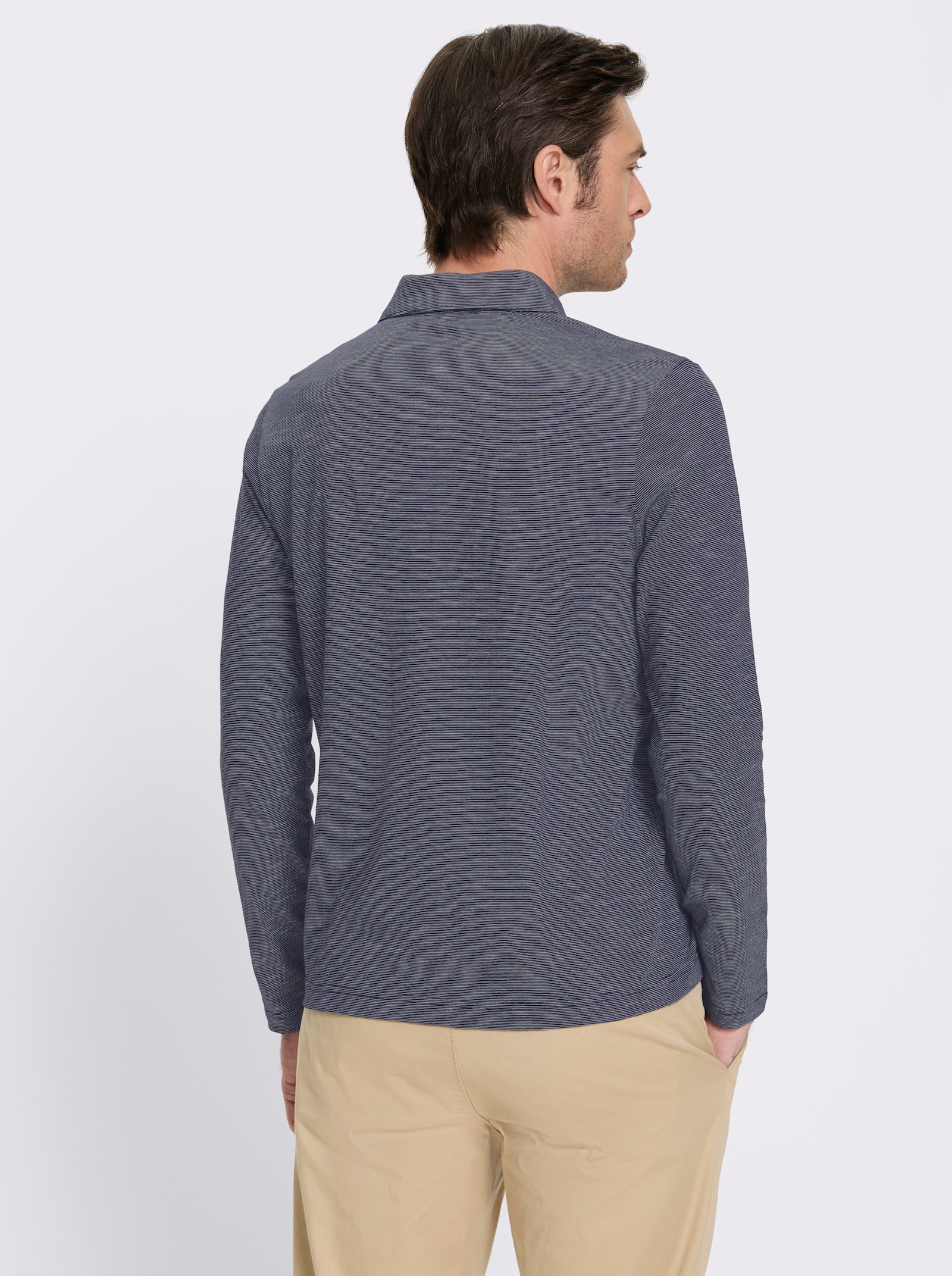 Marco Donati Langarmshirt mit garngefärbtem Streifen-Muster - marine-gestreift