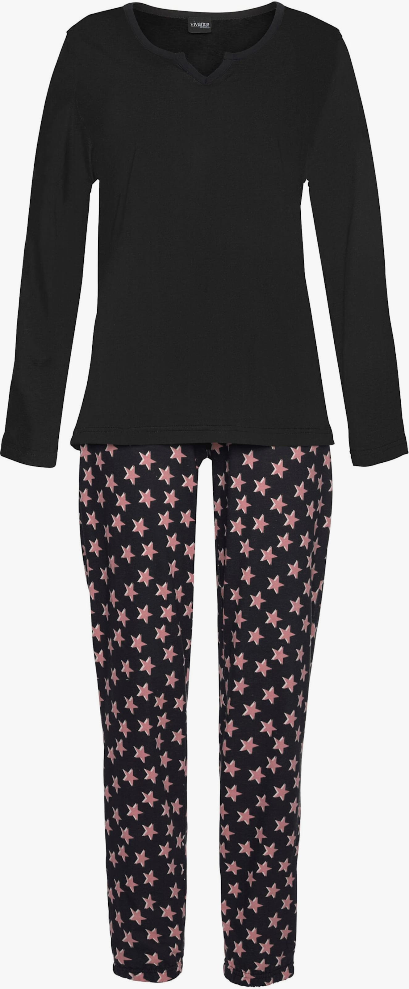 Vivance Dreams Pyjama - bordeaux, schwarz