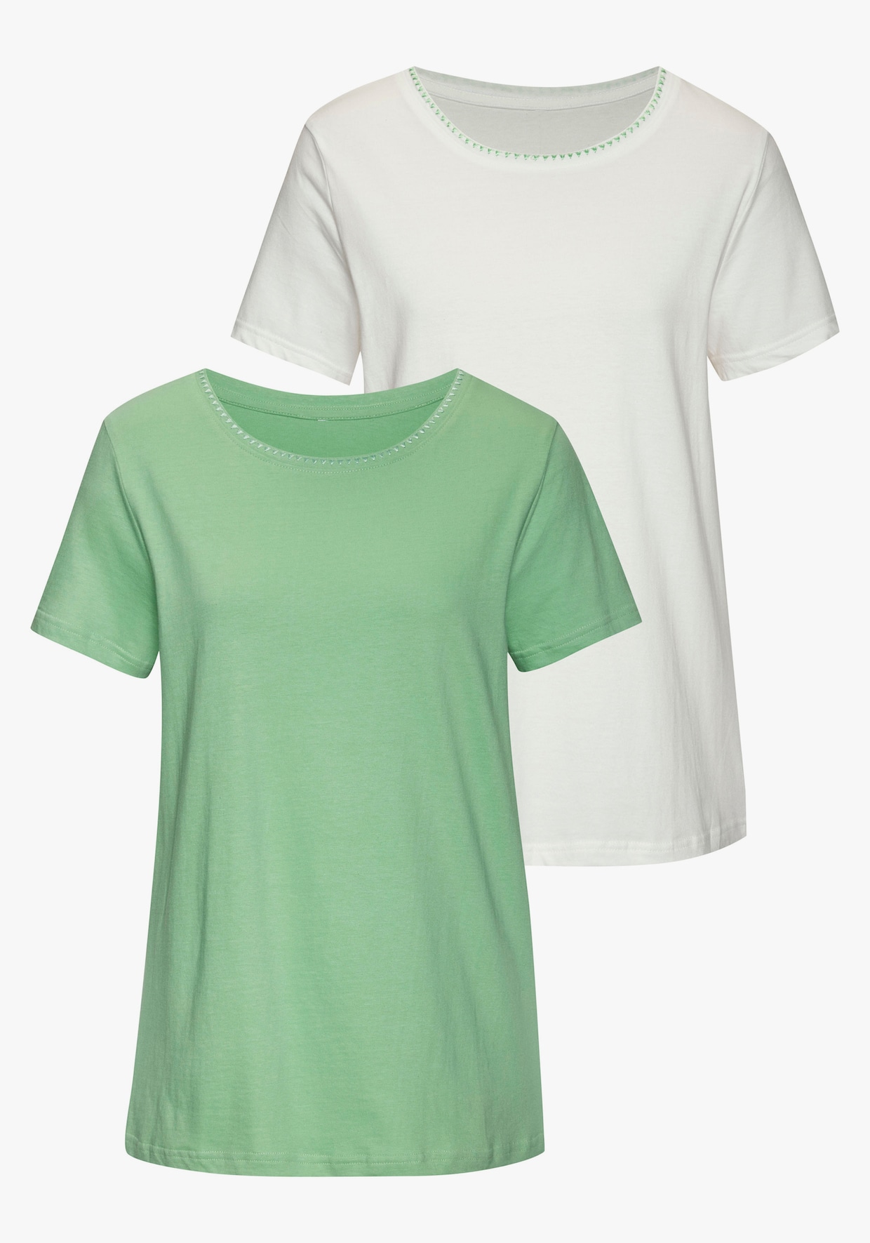 Vivance T-shirt - groen, crème