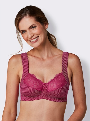 Anita Entlastungs-BH ohne Bügel mit transparenter Tüllspitze - himbeere