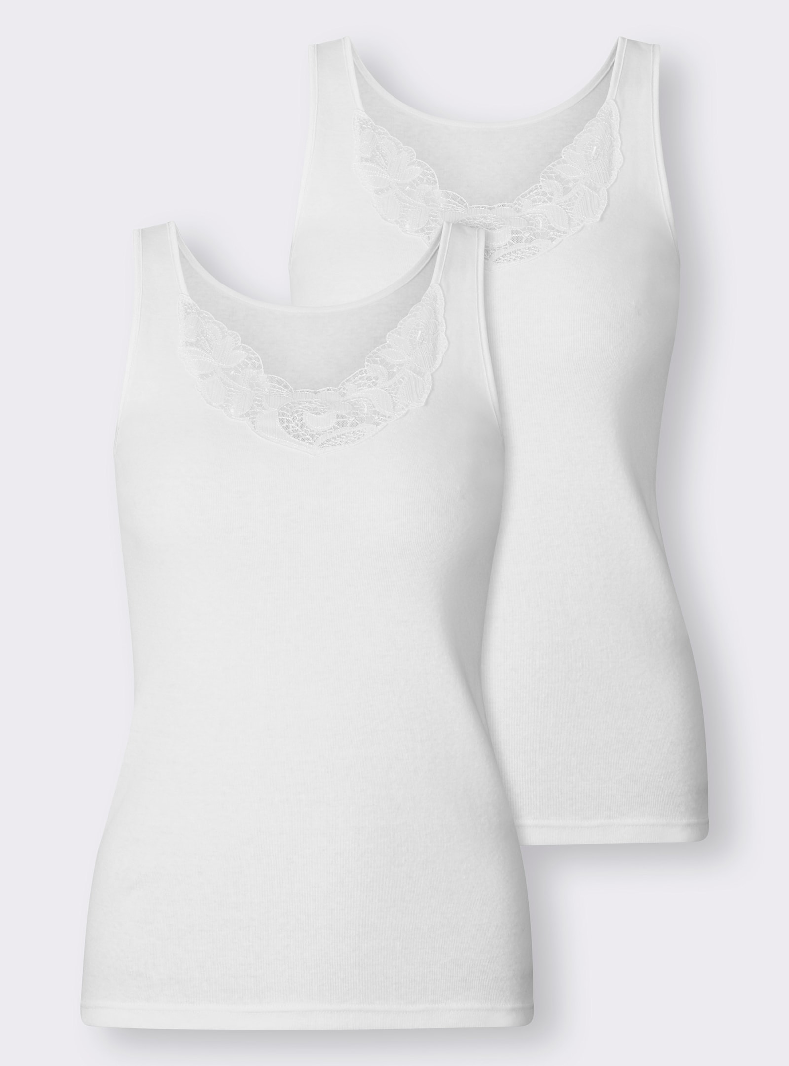 wäschepur Hemd met satijnen omzoming - wit