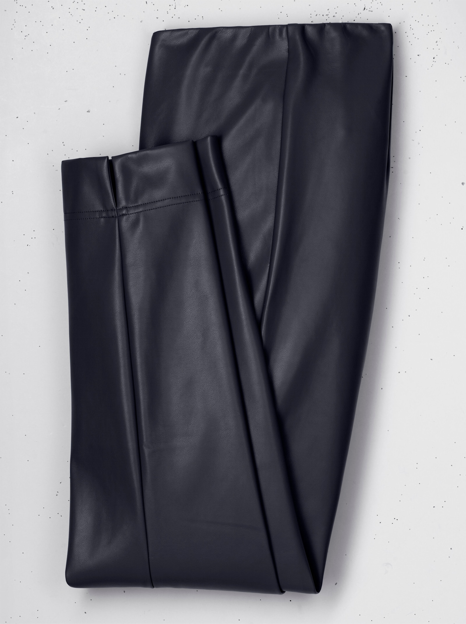 Broek van imitatieleer in smalle snit - marine