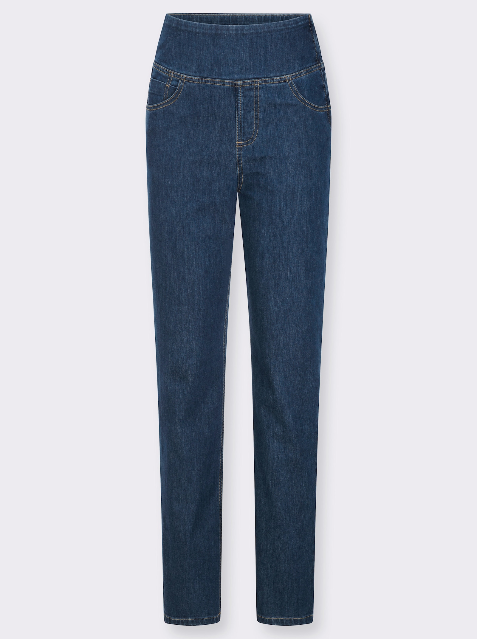 Gerade Jeans mit hohem Bund - blue-stone-washed