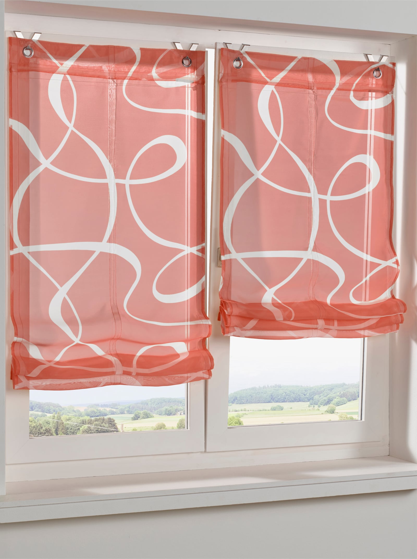 heine home Raffrollo - rot-weiss