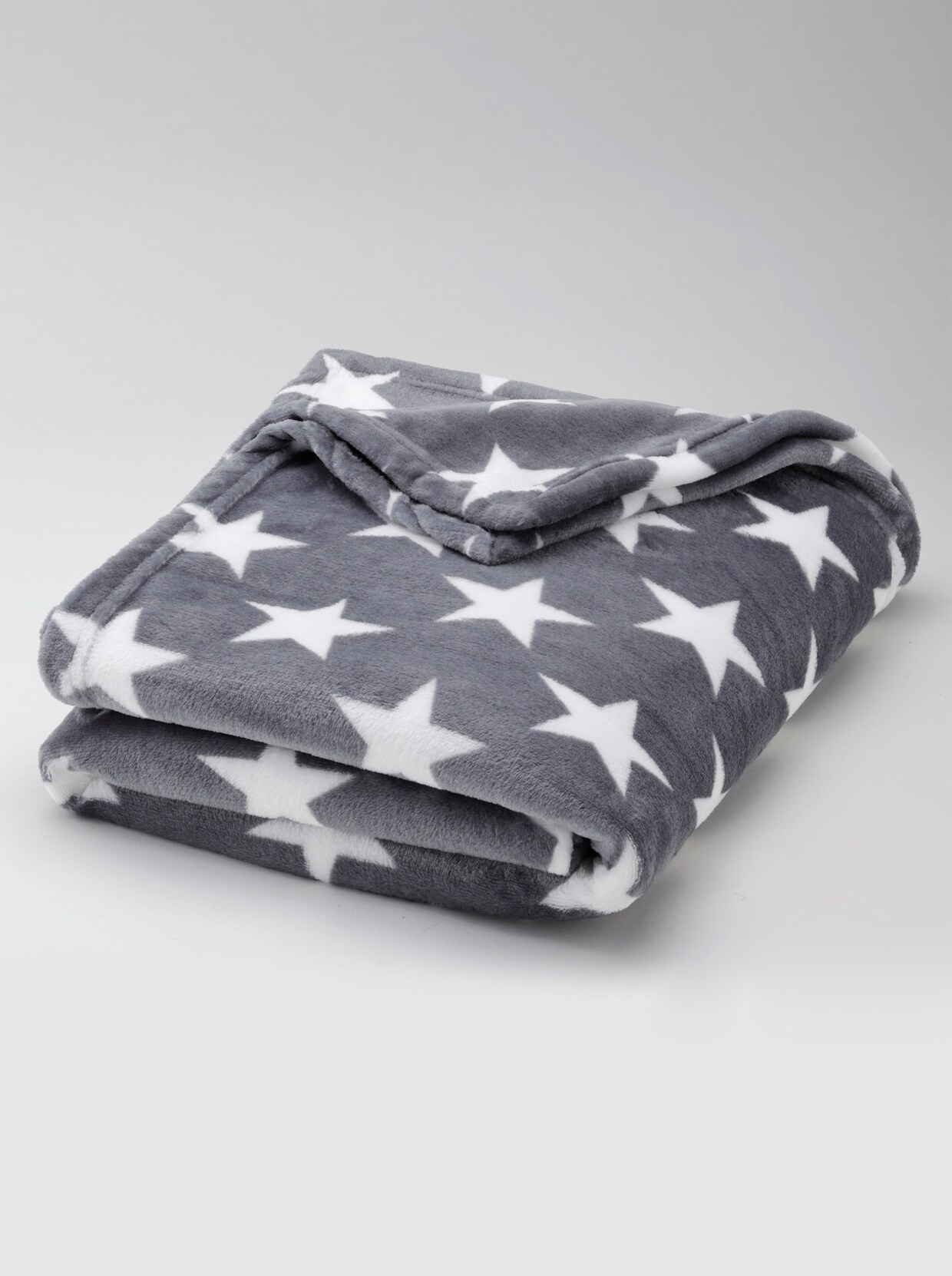 Fleece-Decke - anthrazit-gemustert