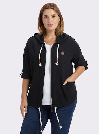 Blusenjacke in Musselin-Qualität - schwarz