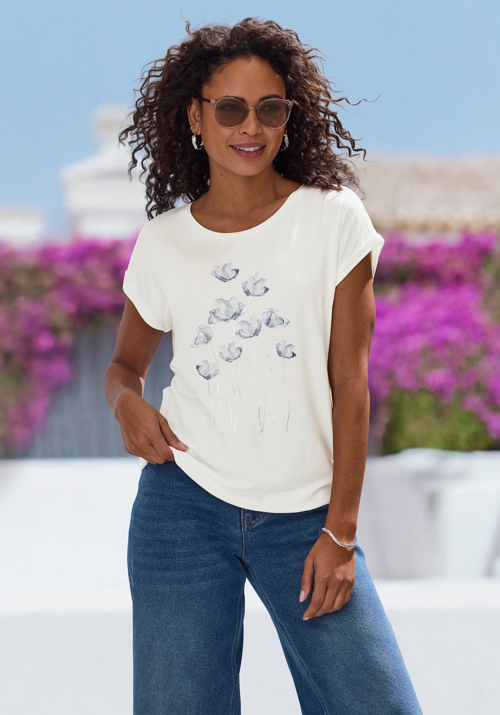 Vivance Shirt met korte mouwen - crème