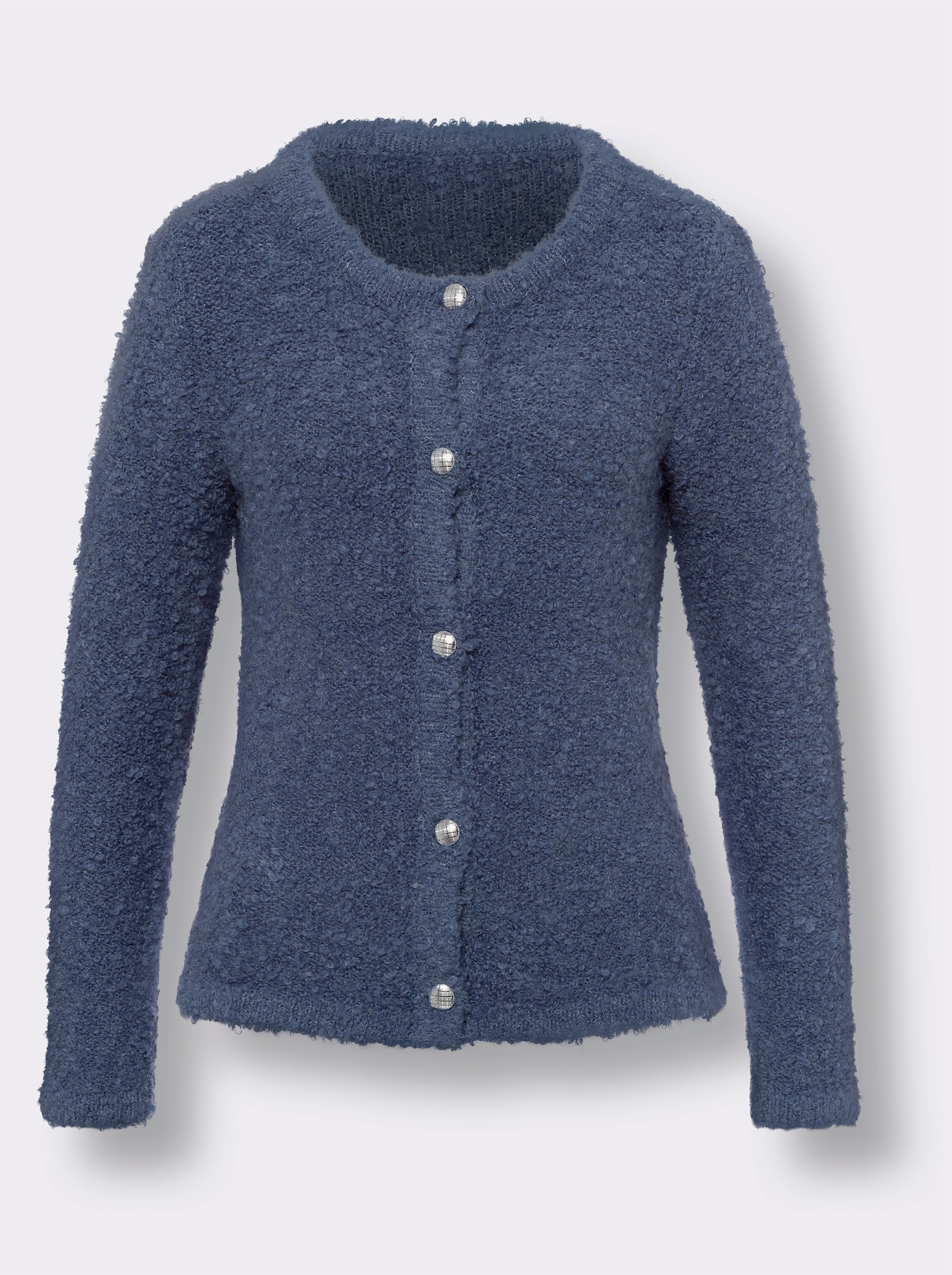 heine Strickjacke mit Schmuckknöpfen - rauchblau-meliert