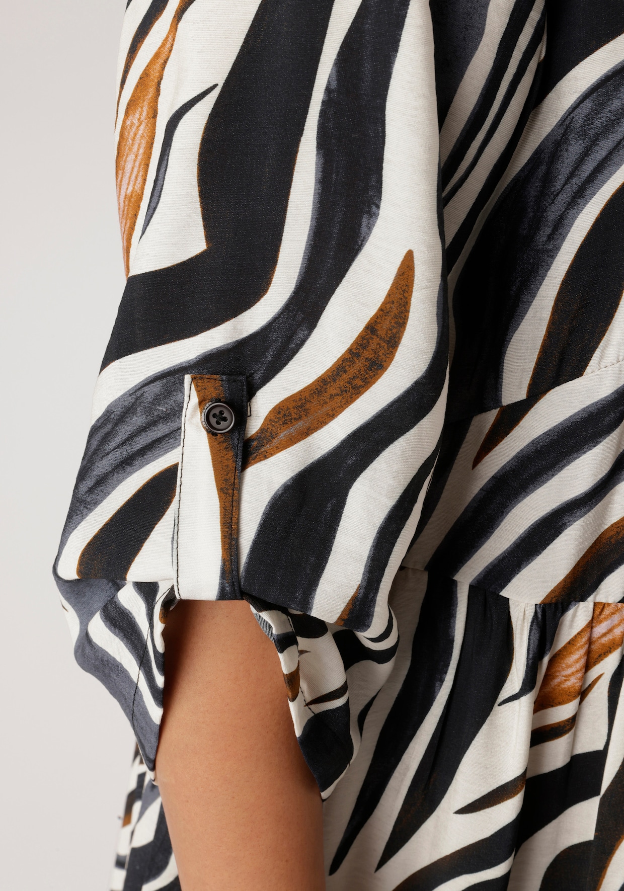 Aniston PLUS Tunikakleid - weiß-braun-grau