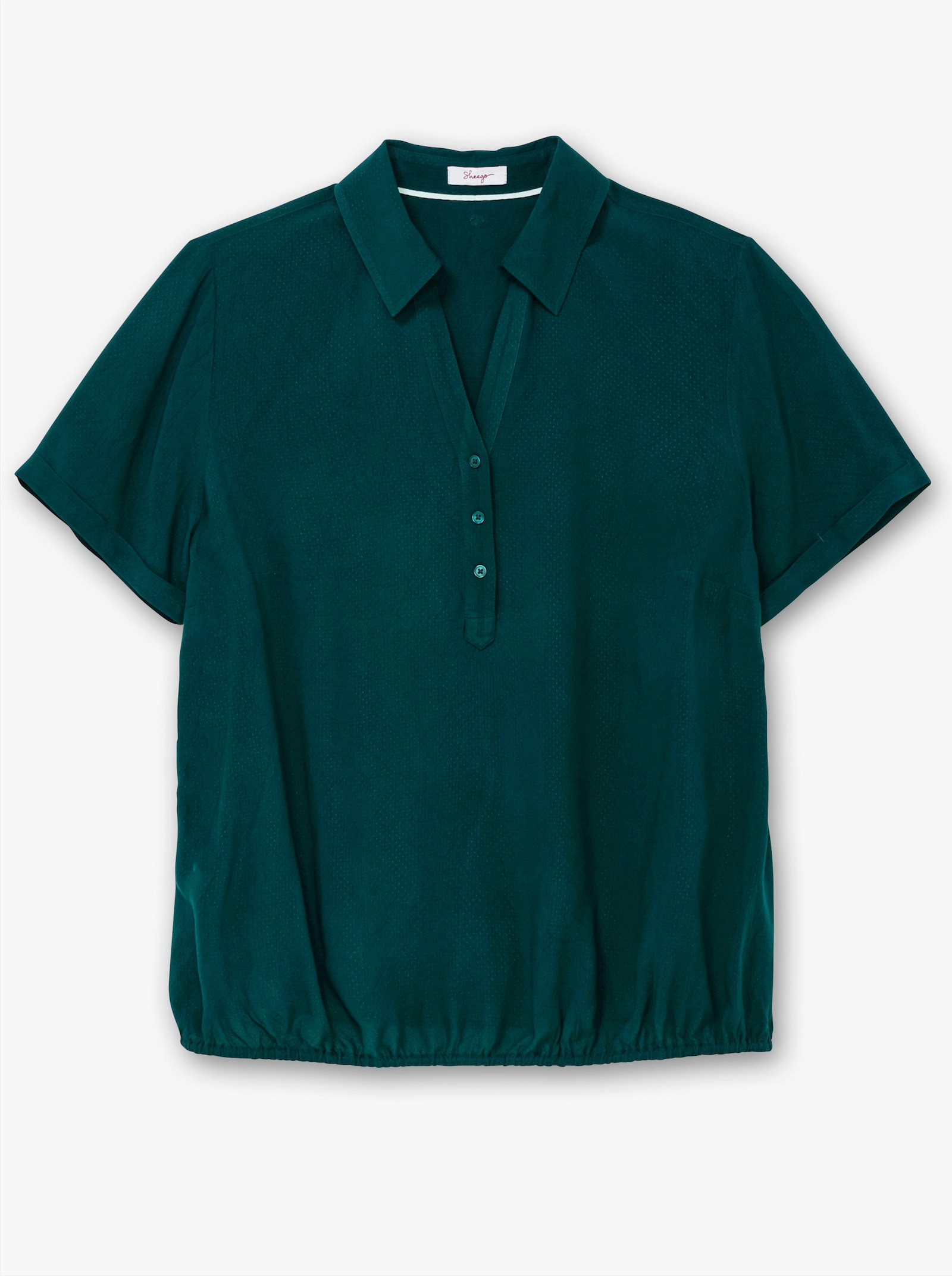 sheego Tunika mit offenem Hemdkragen - petrol