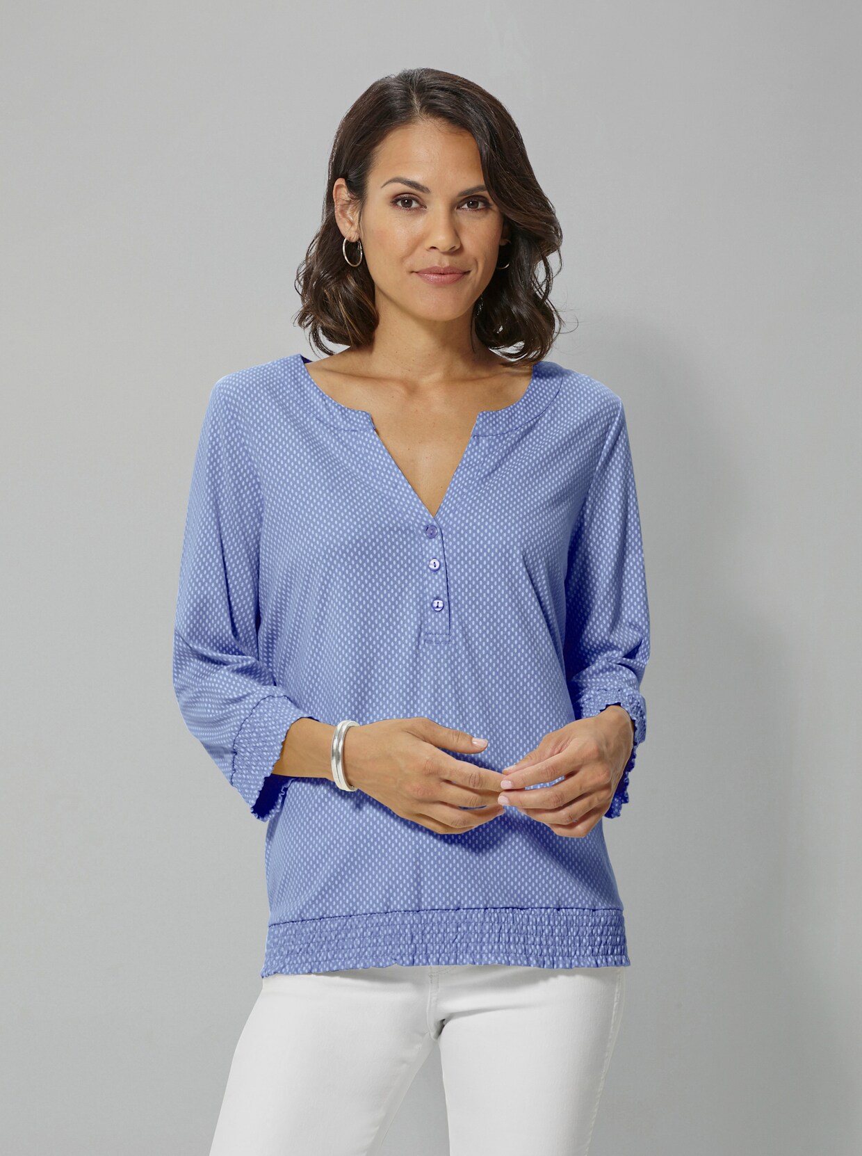 3/4-Arm-Shirt - flieder-getupft