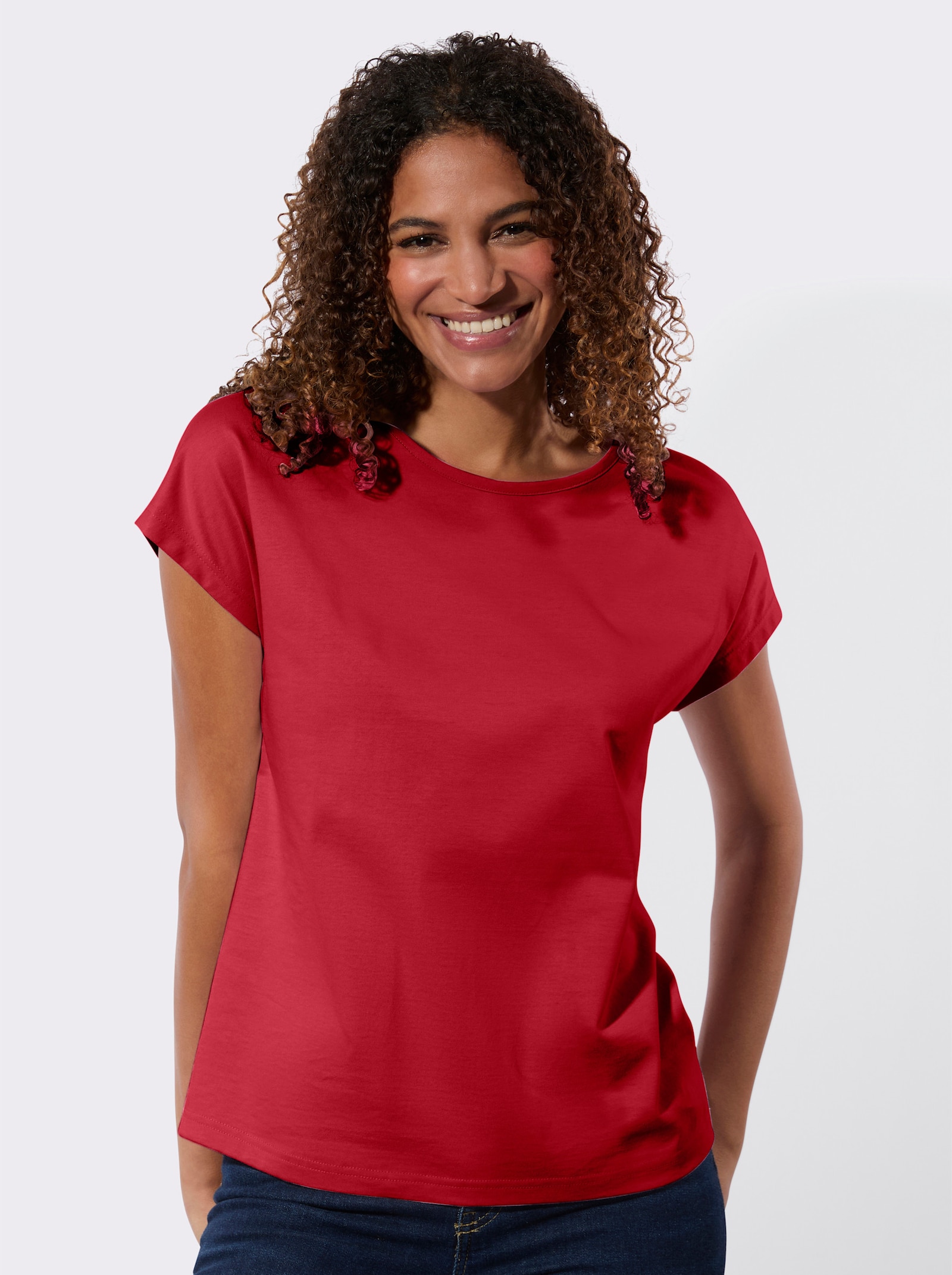 Tričko v balení po 2 ks - červená + ecru