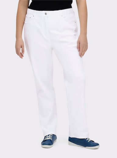5-Pocket-Jeans mit innenliegendem Dehnbund - weiß