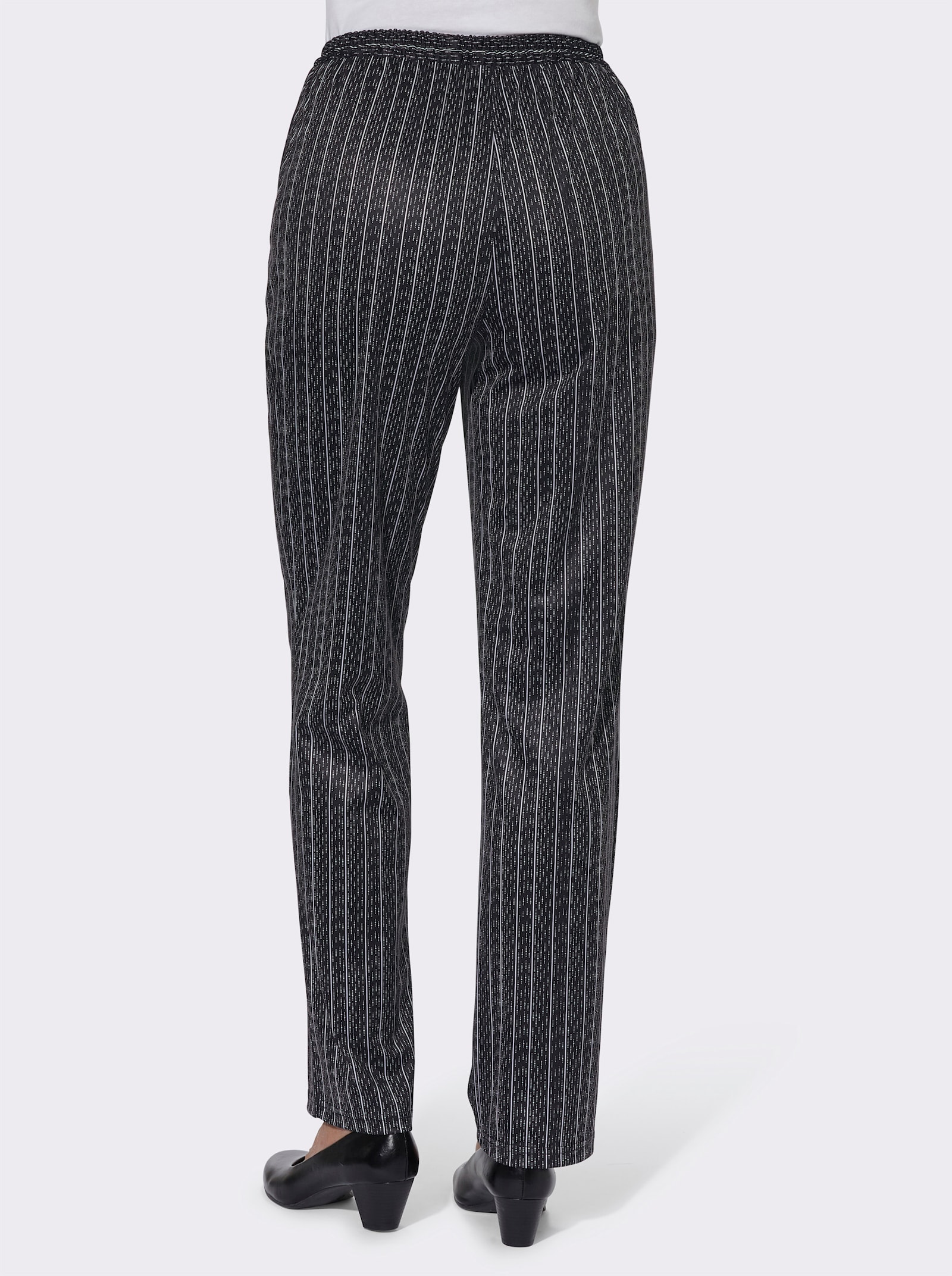 Jerseyhose mit Bindeband - schwarz-gestreift
