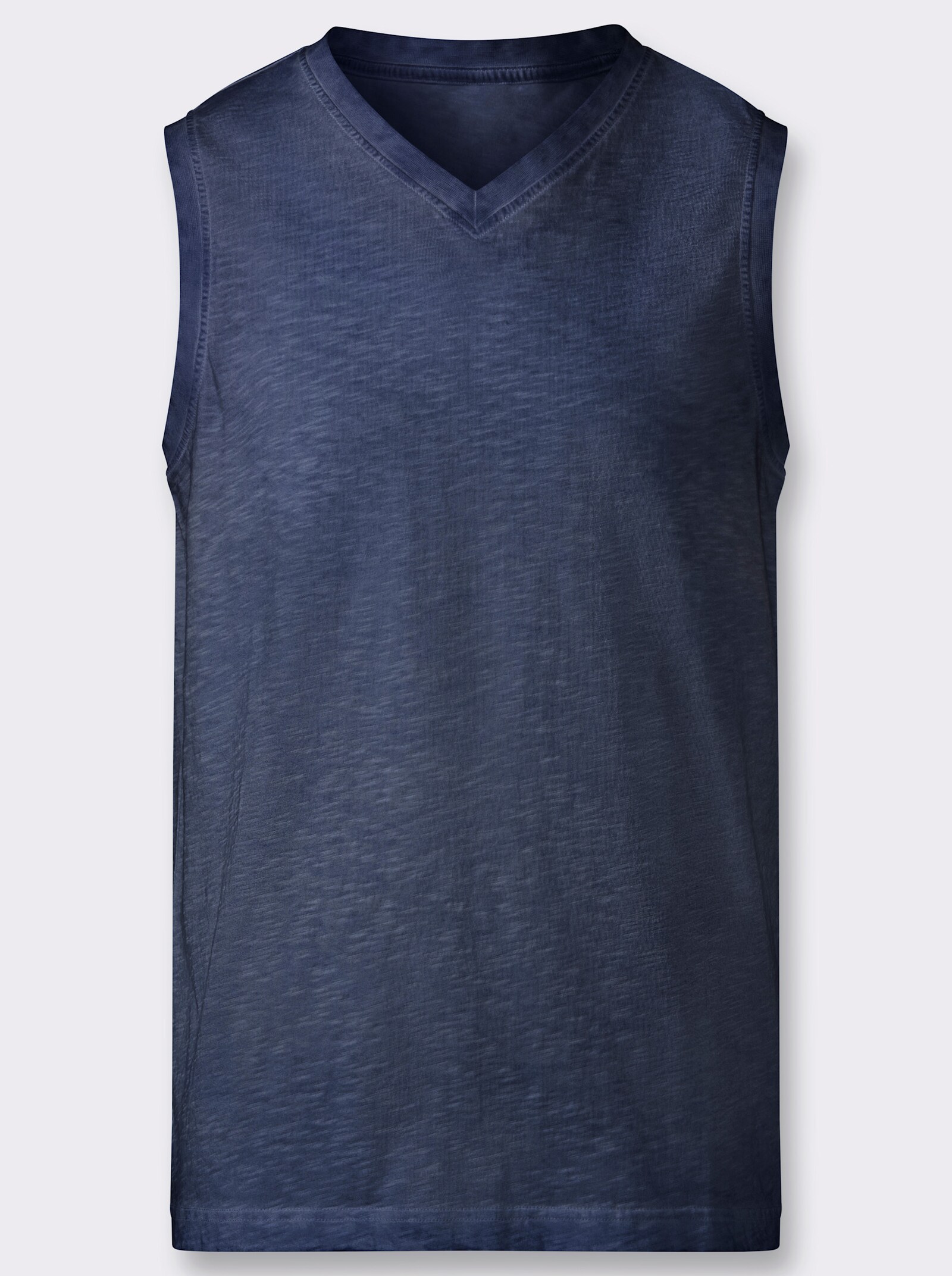 V-Shirt ärmellos, aus Baumwolle - marine