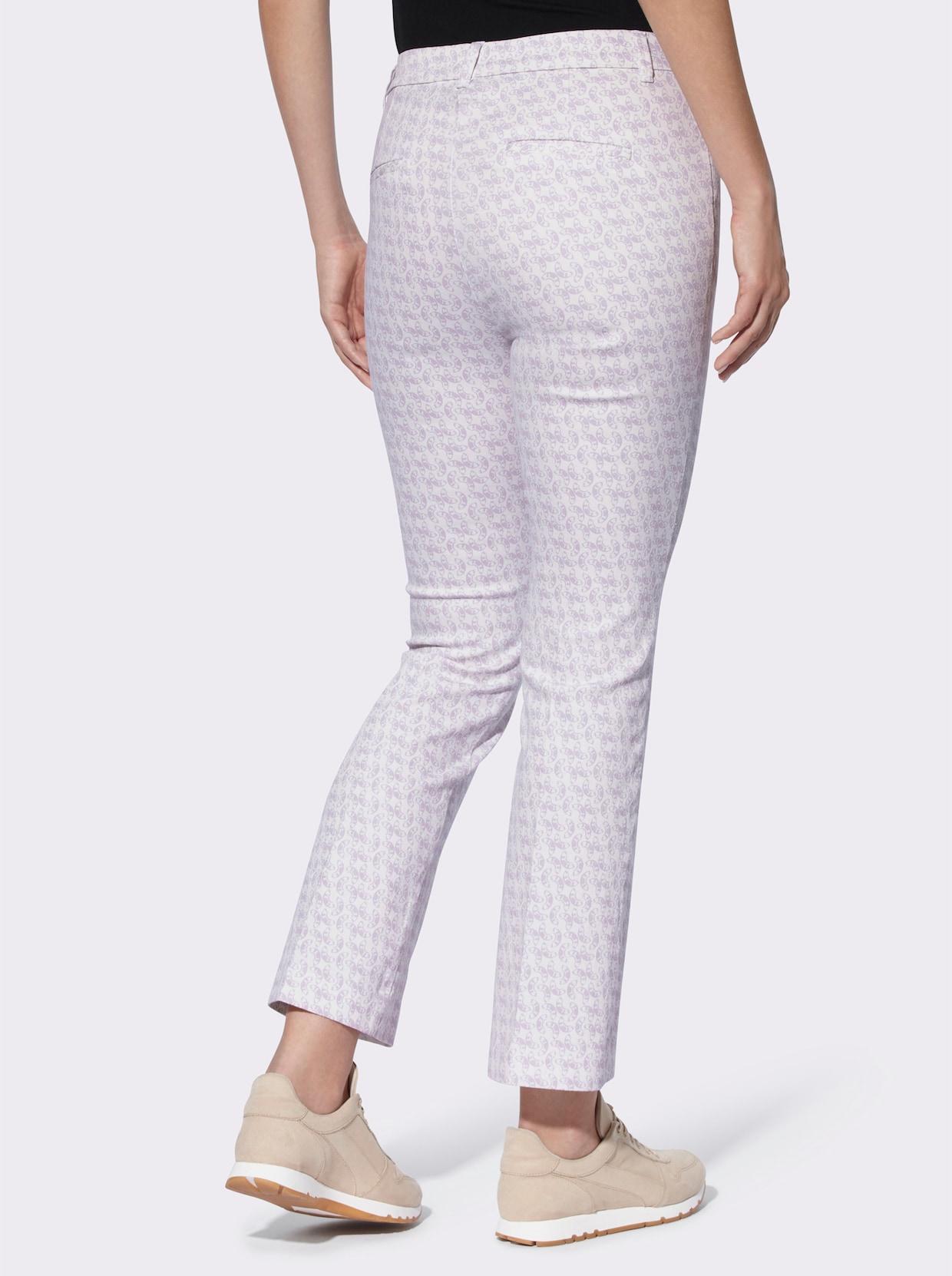 heine Pantalon imprimé - parme-écru imprimé