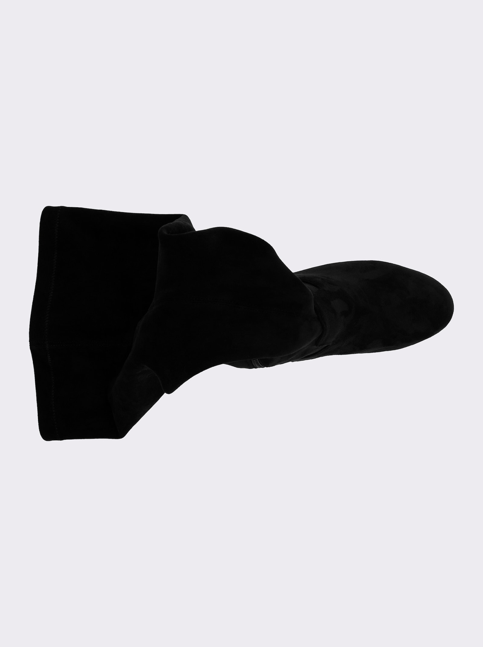 sheego Overkneestiefel in Wildleder-Optik - schwarz