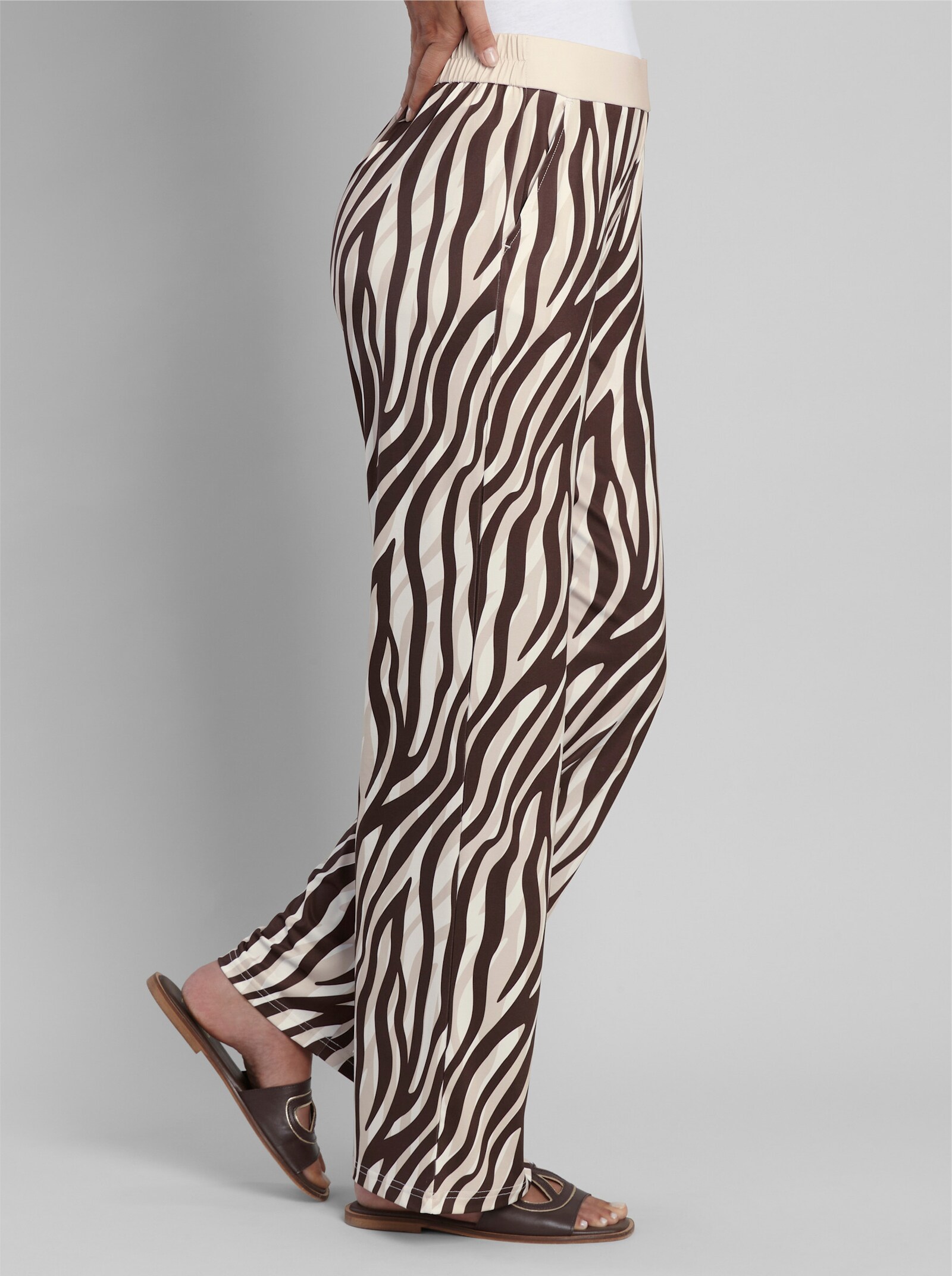 heine Druckhose mit Animal-Dessin - elfenbein-schoko-bedruckt