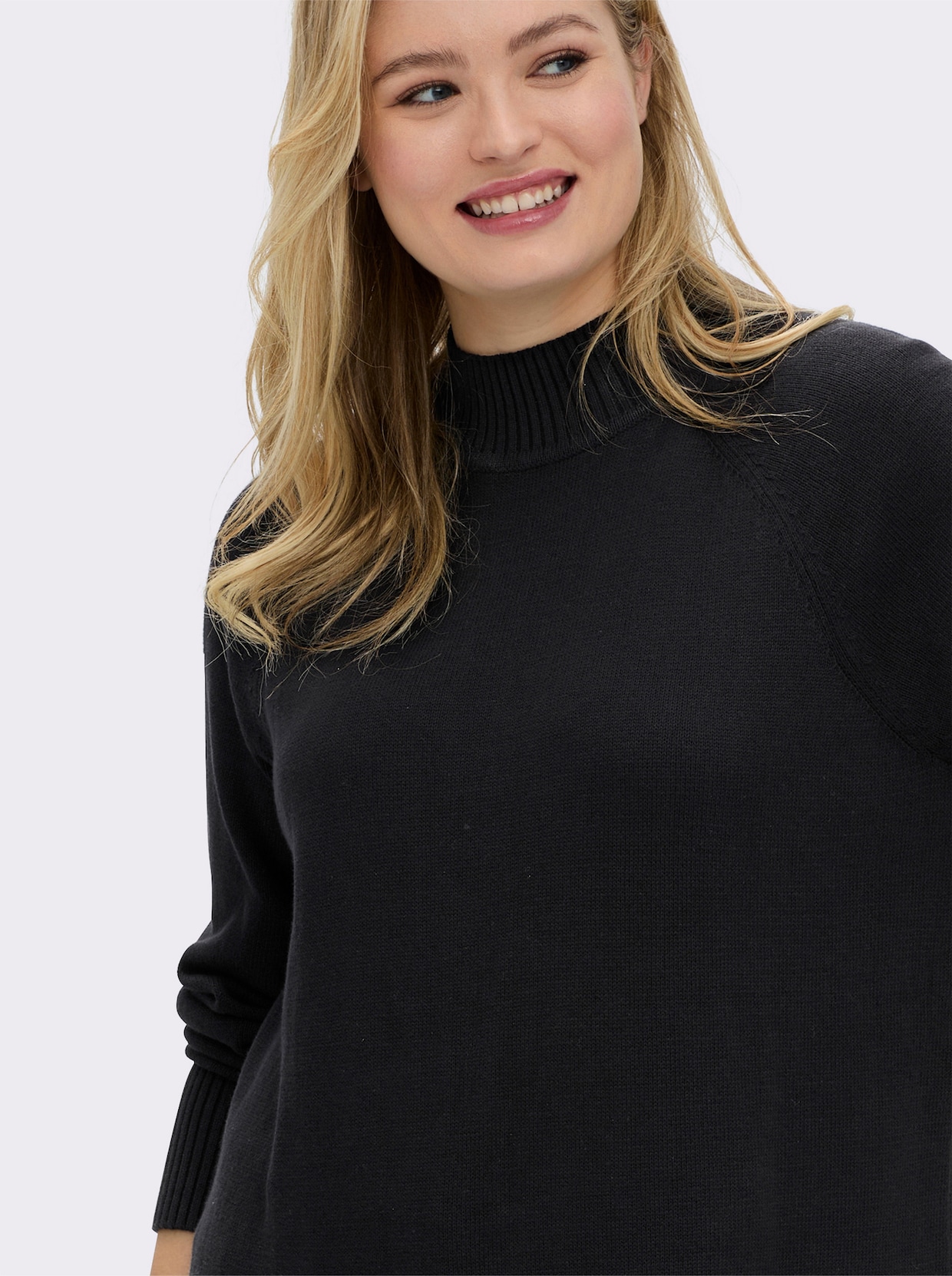 sheego Longpullover - schwarz